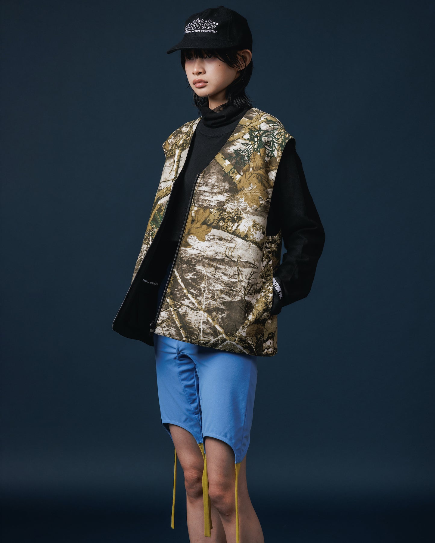 SHEER HIGH NECK L/S T-SHIRT (BLACK)