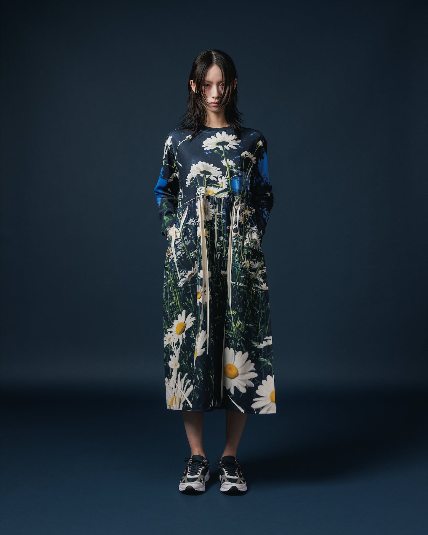 DIRECT PRINT RIB GATHER O/P (FLOWER)