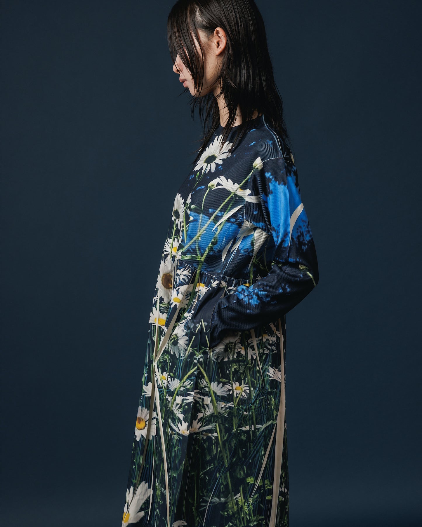 DIRECT PRINT RIB GATHER O/P (FLOWER)