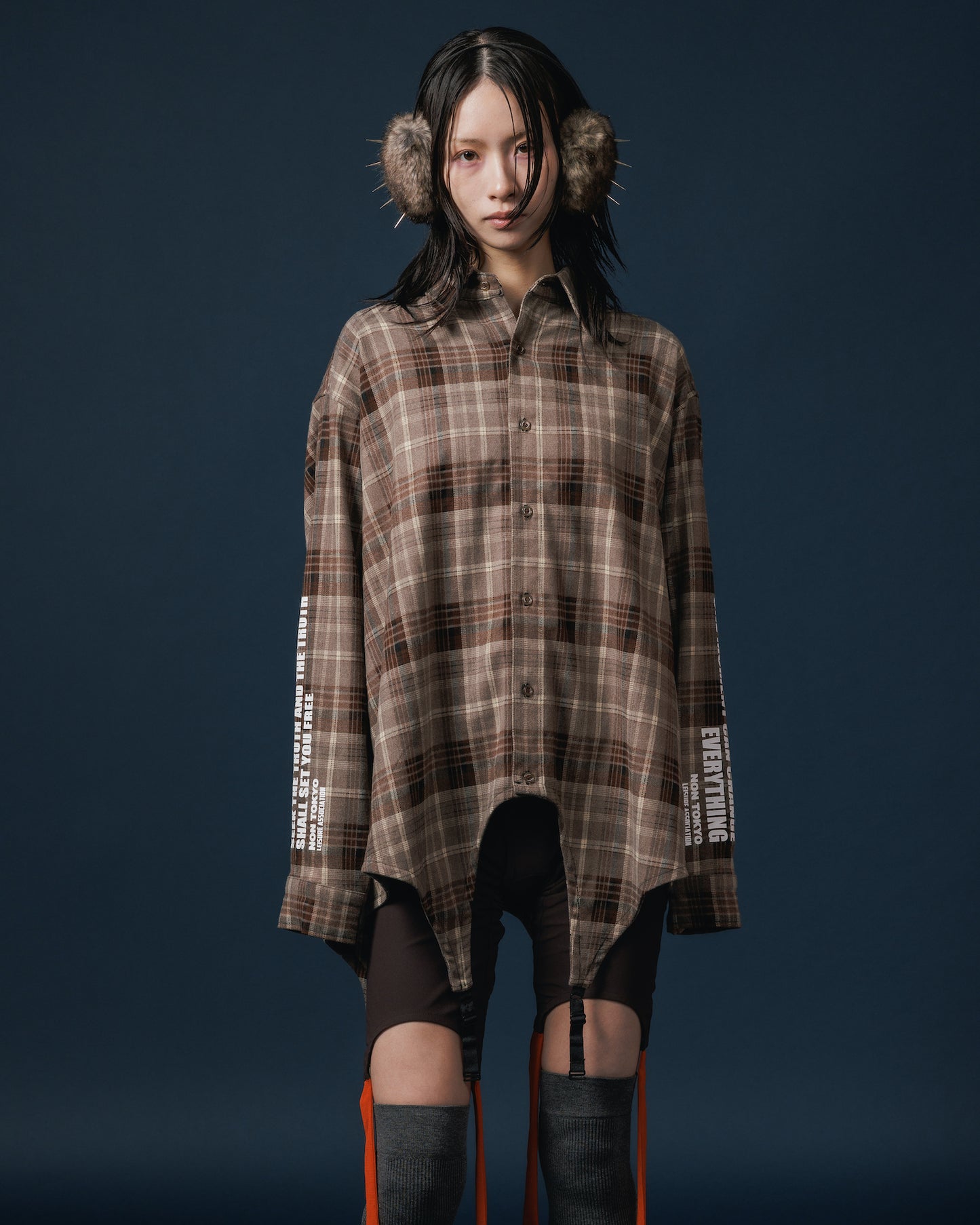 2WAY FLANNEL CHECK SHIRT (BEIGE)