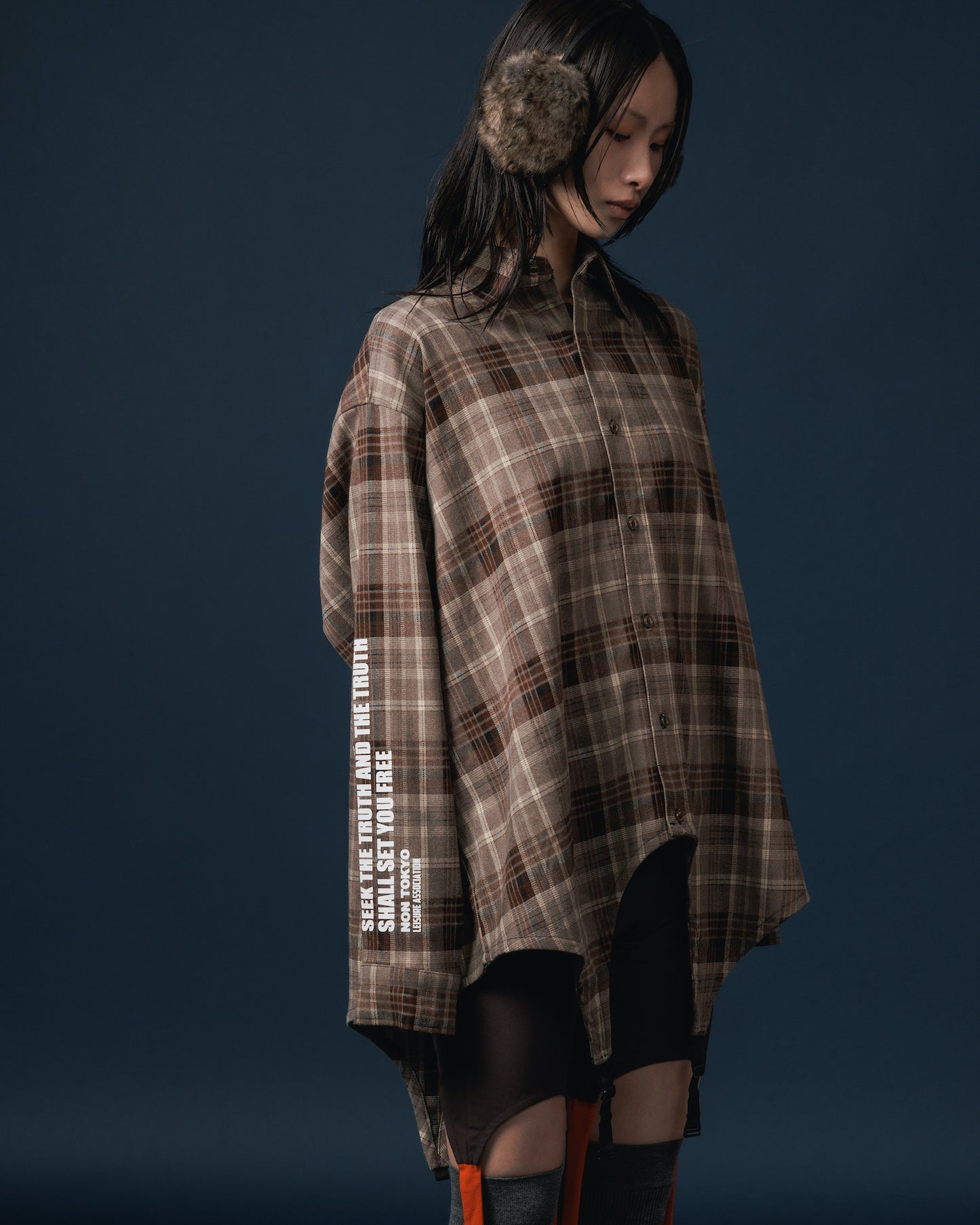 2WAY FLANNEL CHECK SHIRT (BEIGE)