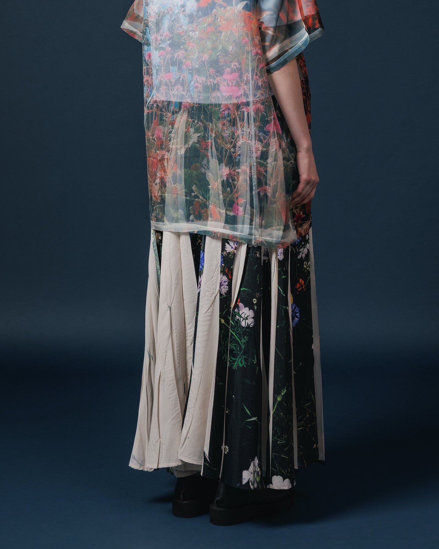 DIRECT PRINT RIBBON SKIRT (FLOWER)