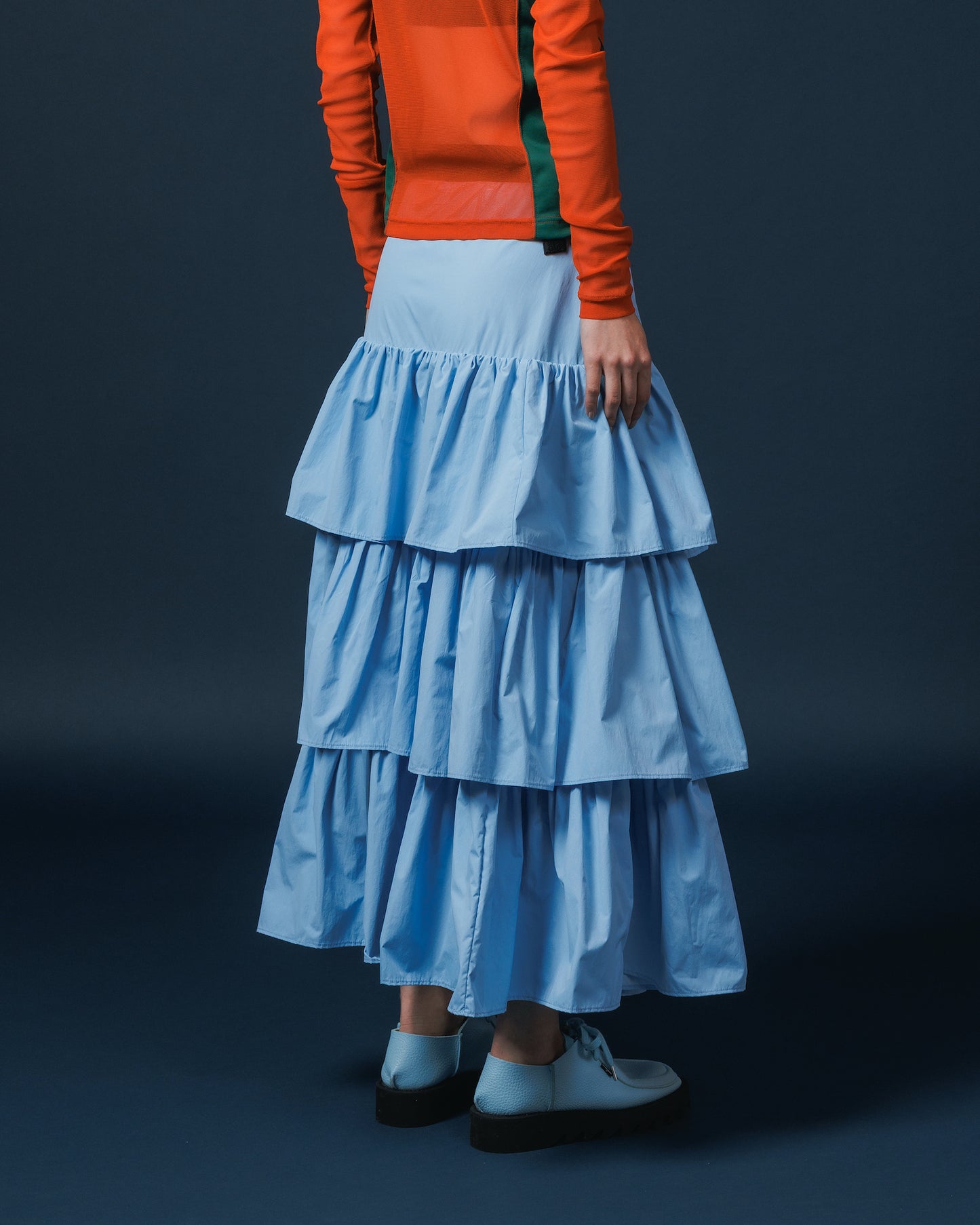 NYLON TIEREDSKIRT (BLUE)