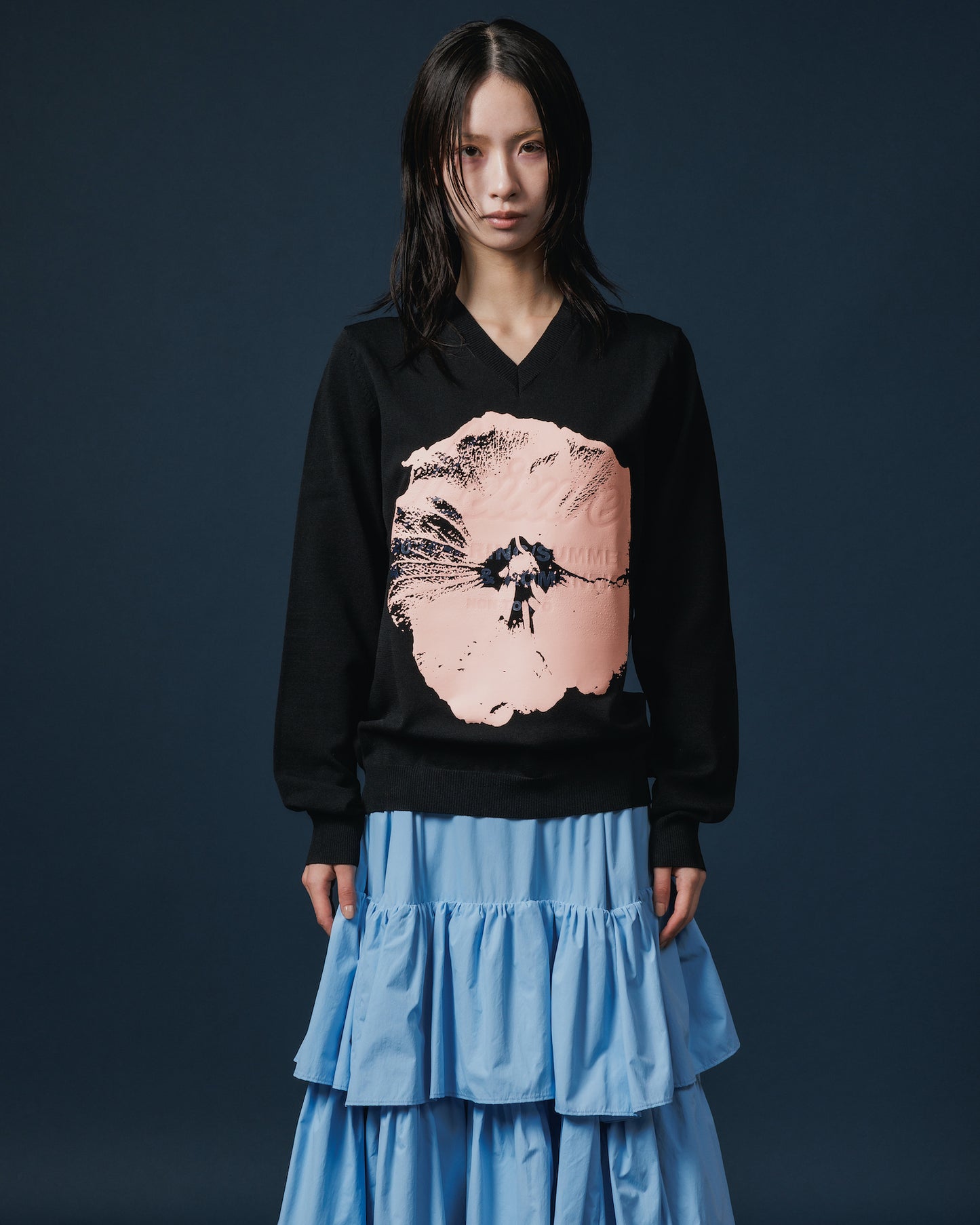 FLOWER PRINT KNIT (BLACK)