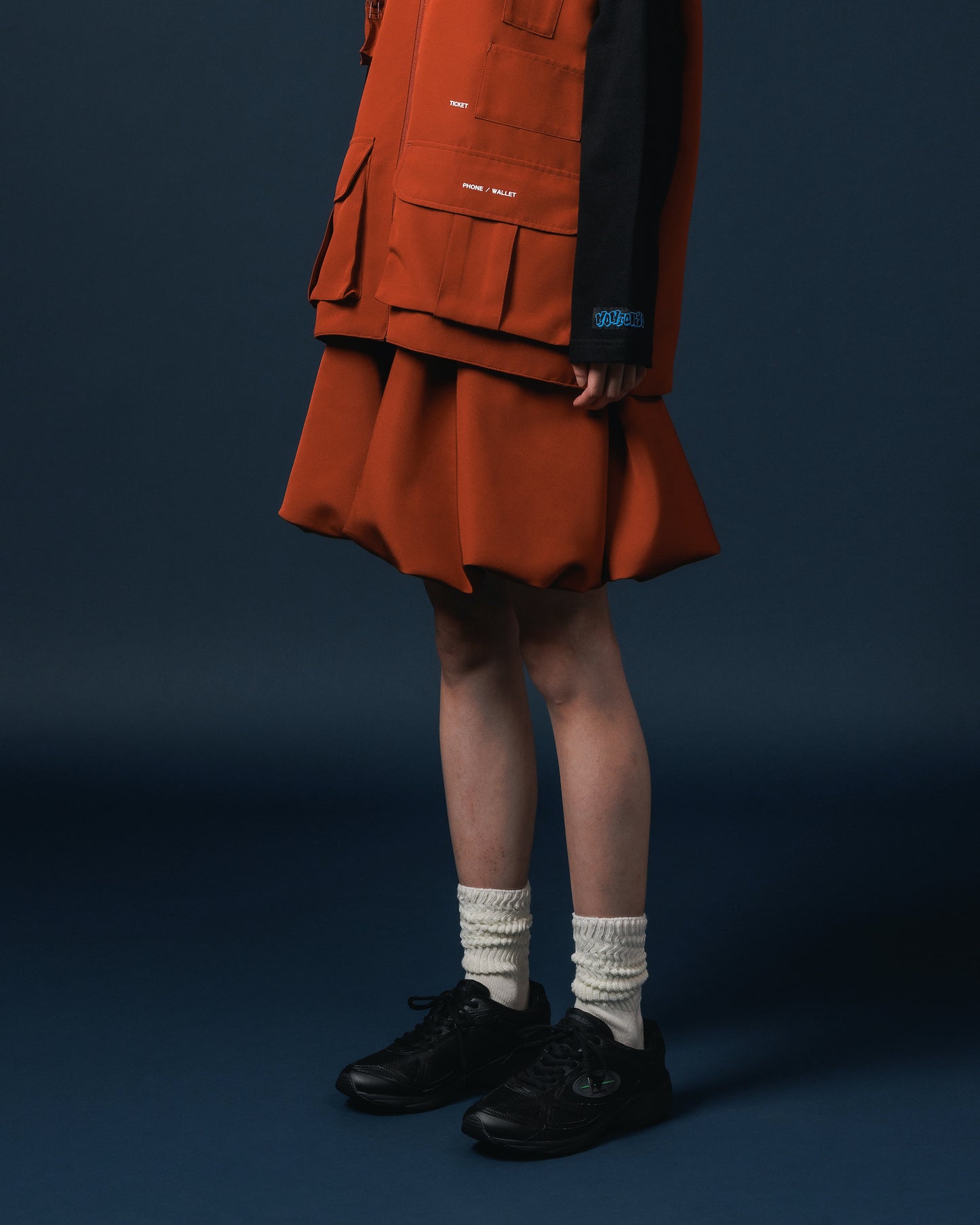BALLOON MINI SKIRT (BROWN RED)
