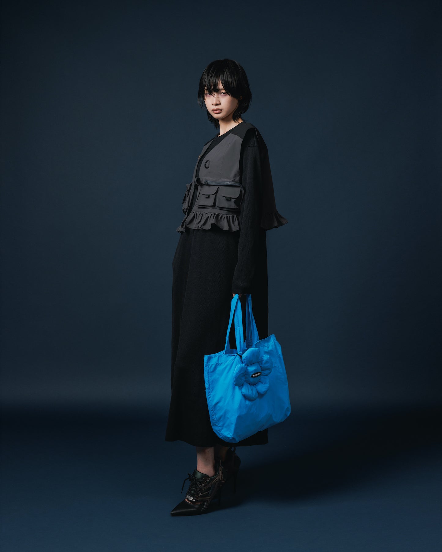 FLOWER ECO BAG (BLUE)