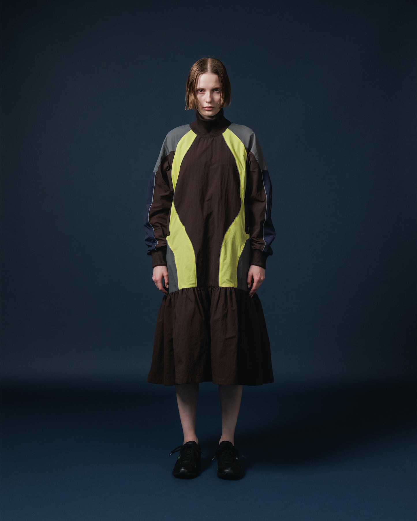 SWITCHING NYLON ONE-PIECE (BROWN x YELLOW)