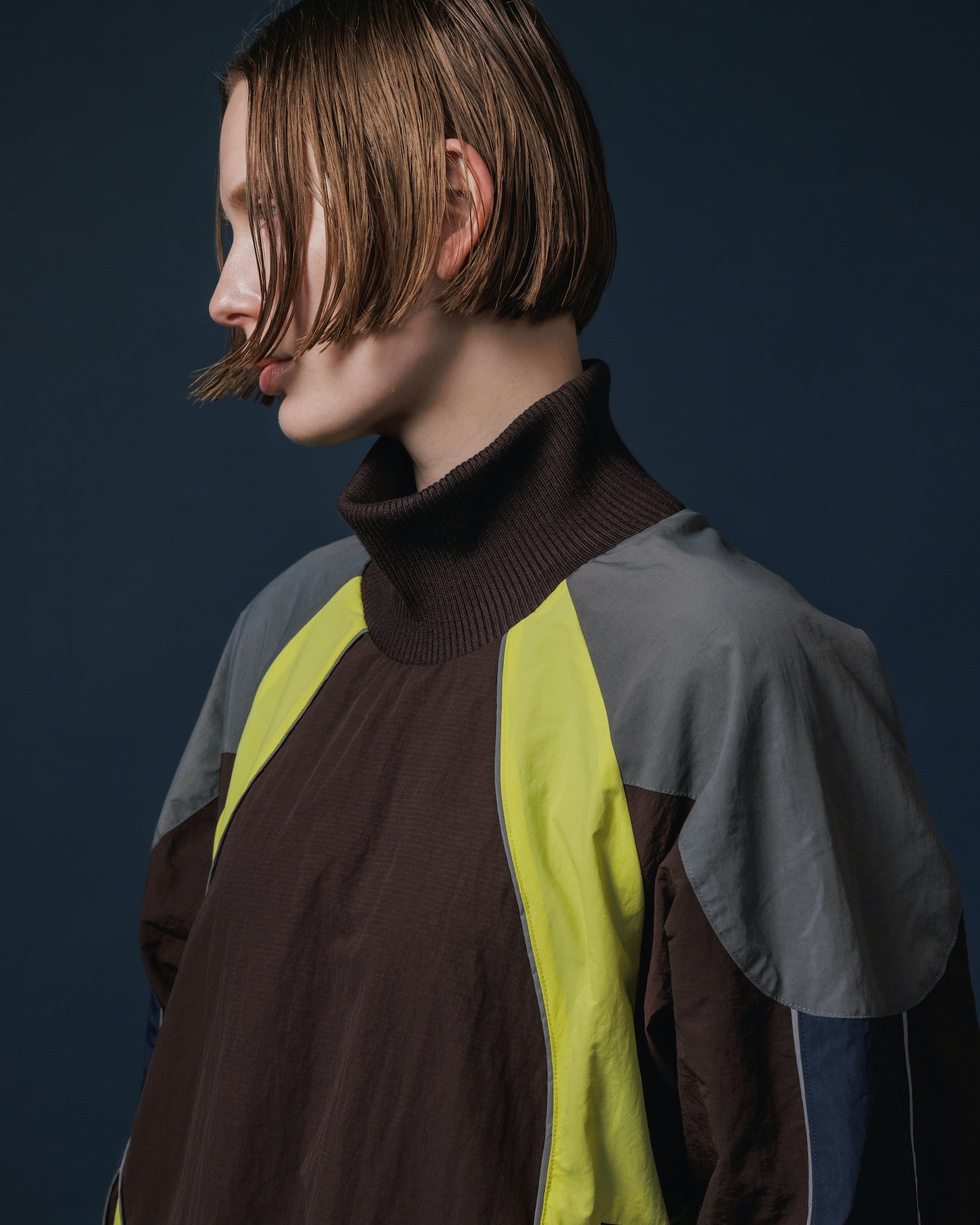 SWITCHING NYLON ONE-PIECE (BROWN x YELLOW)