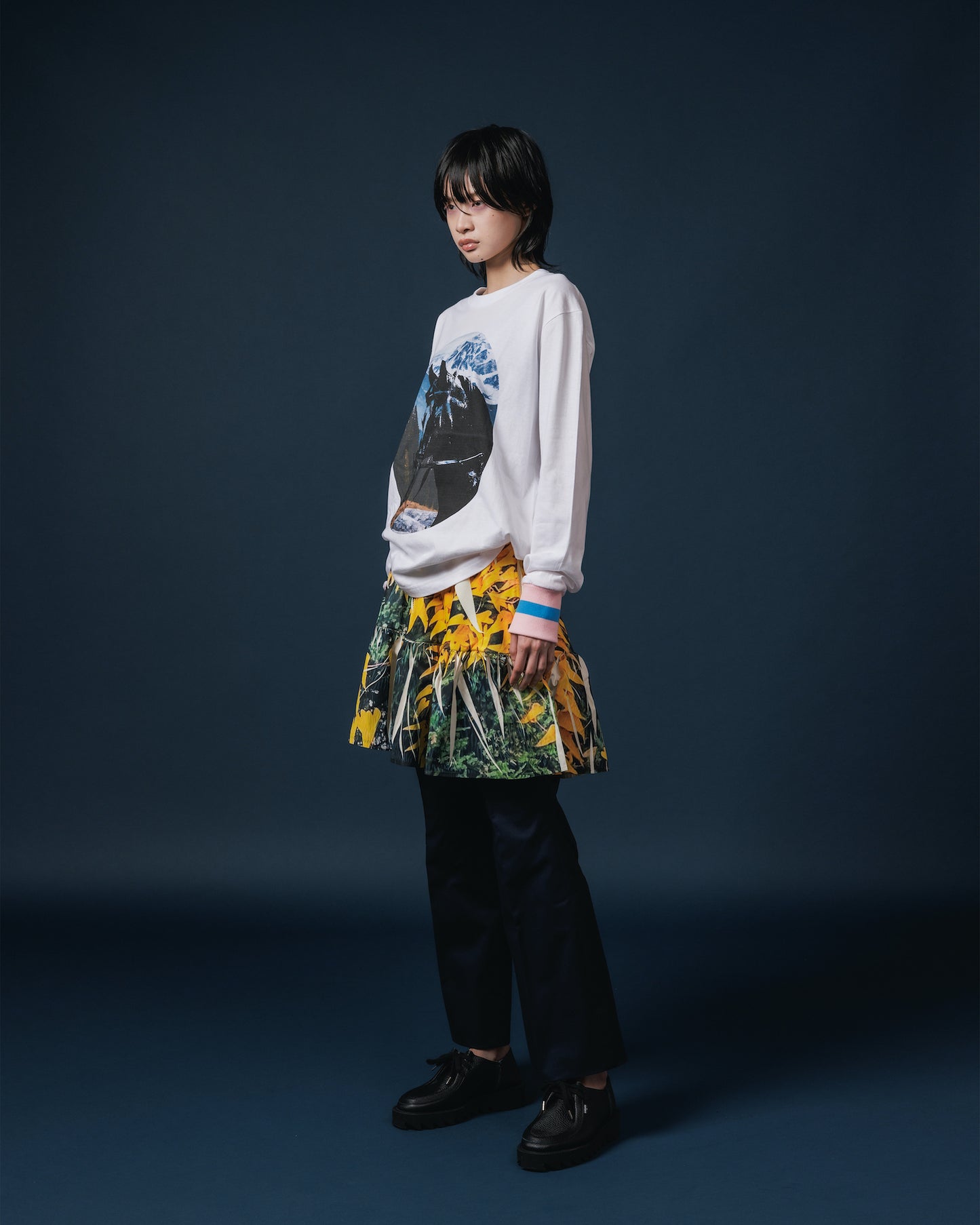 HORSE PRINT L/S T-SHIRT (WHITE)