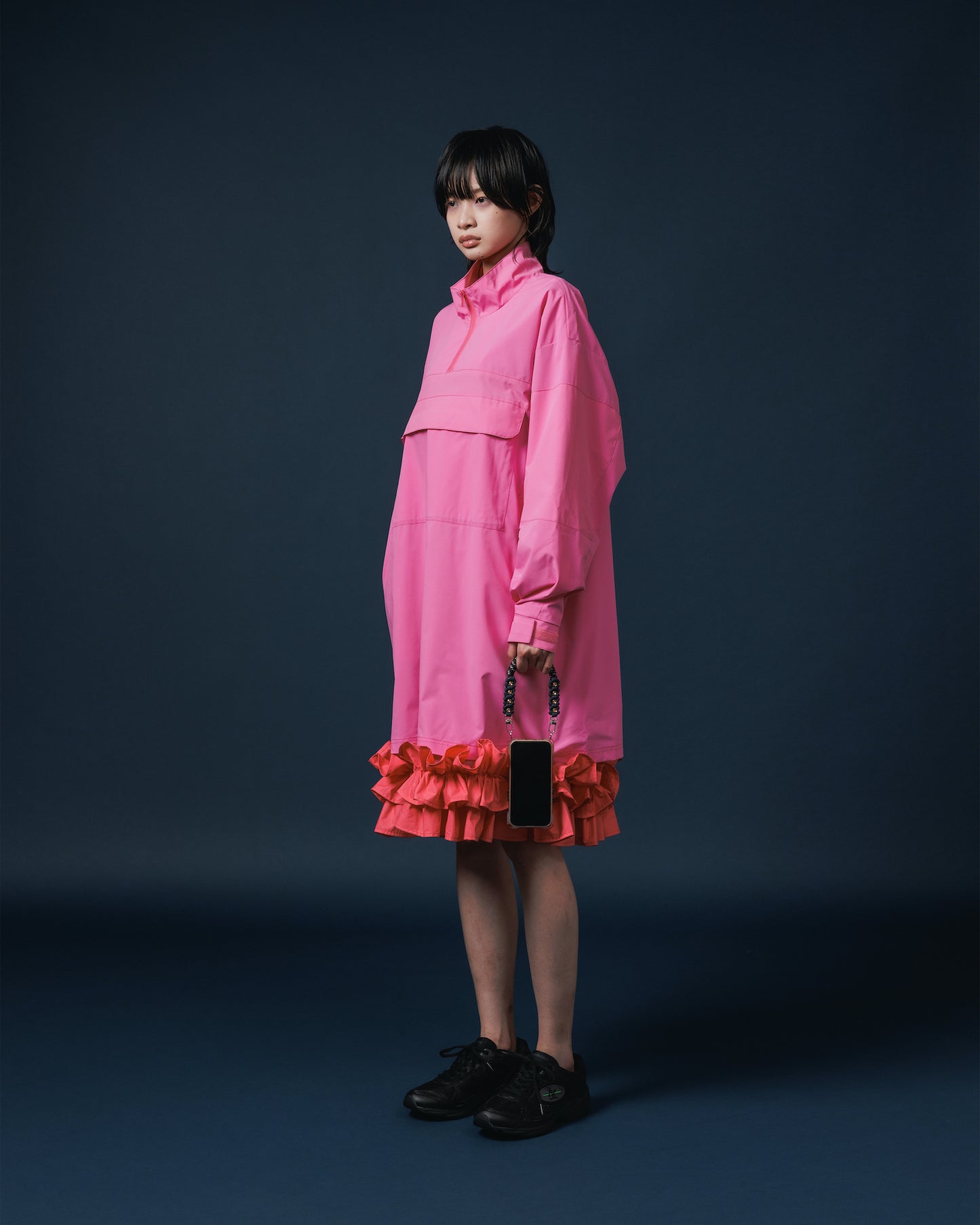 FRILL LAYER NYLONONE-PIECE (PINK)