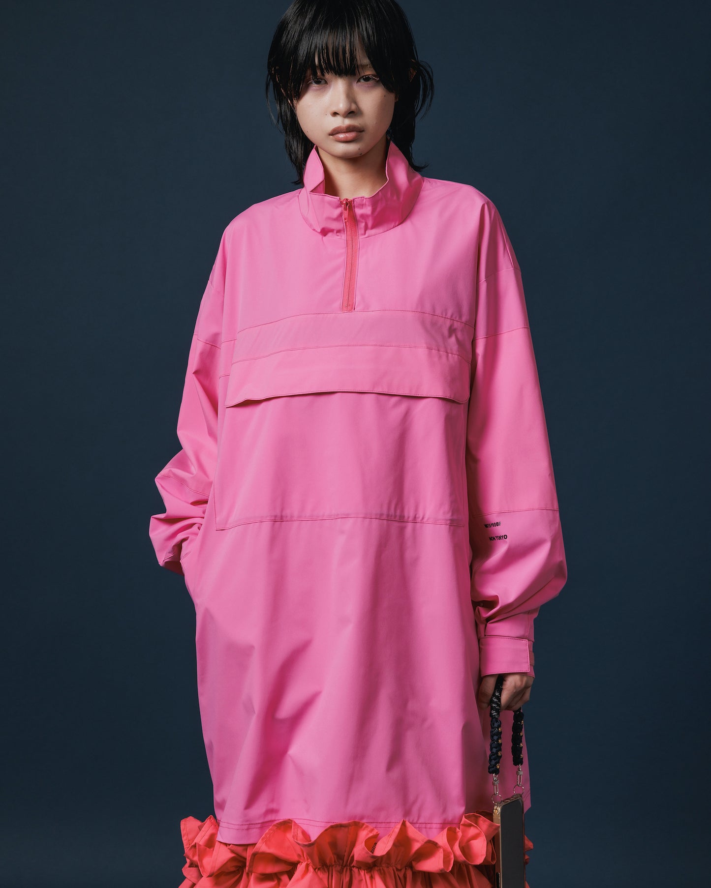 FRILL LAYER NYLONONE-PIECE (PINK)