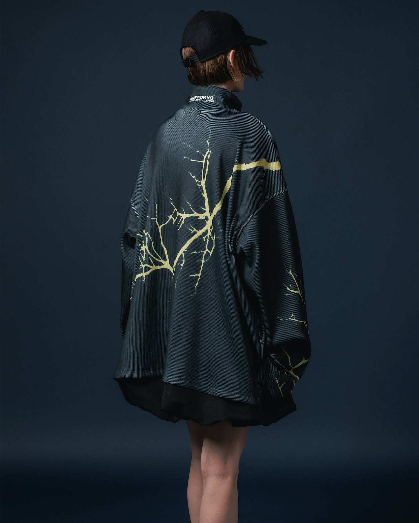 PRINT RIB ZIP-UP BLOUSON (THUNDER)