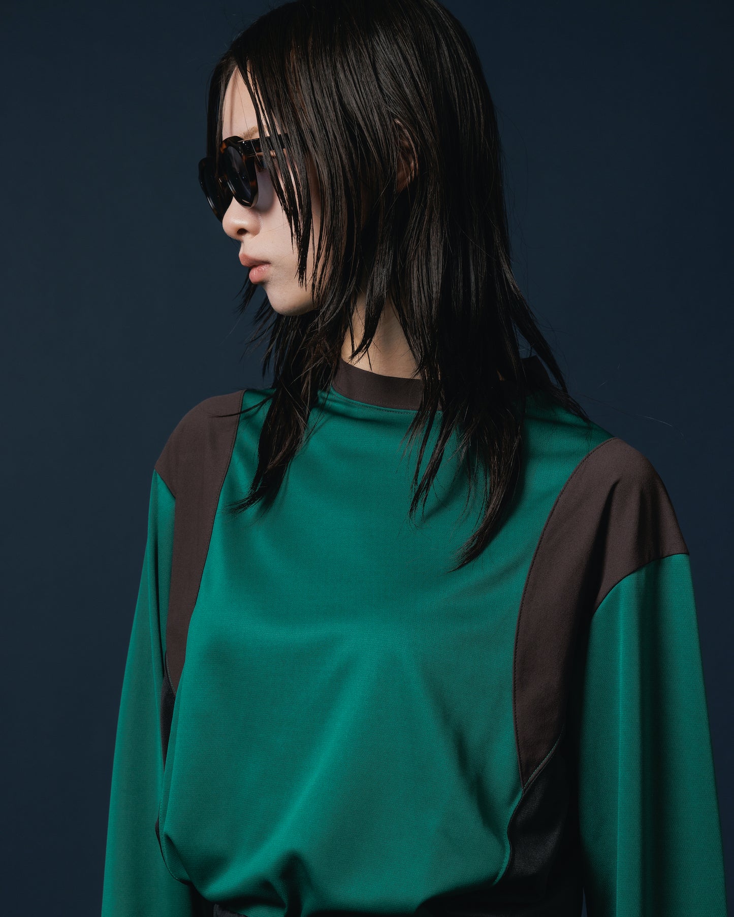 STRETCH SWITCHING C/S (GREEN×BLACK)