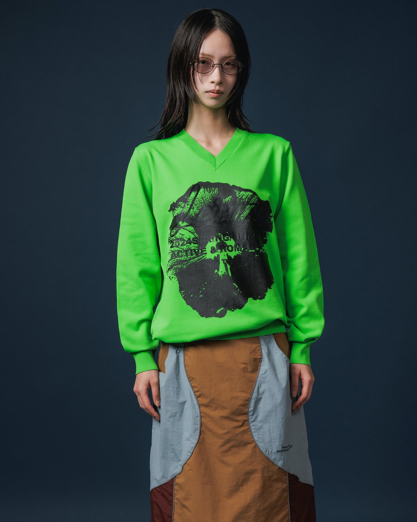 FLOWER PRINT KNIT (GREEN)