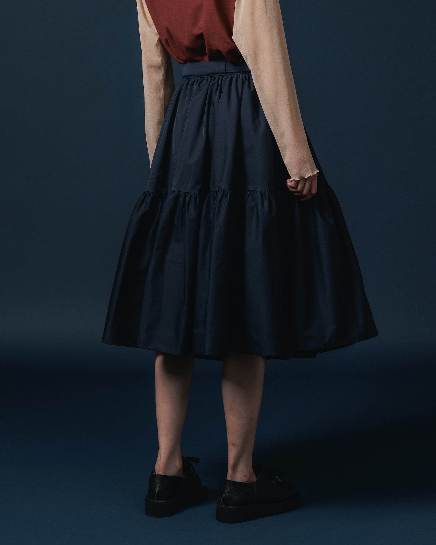 GATHER SKIRT (NAVY)