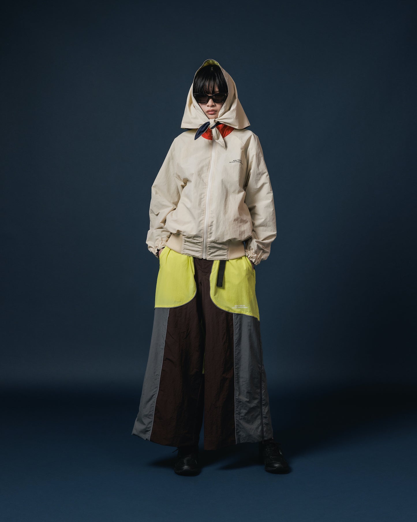SWITCHING NYLON PANTS (BROWN x YELLOW)
