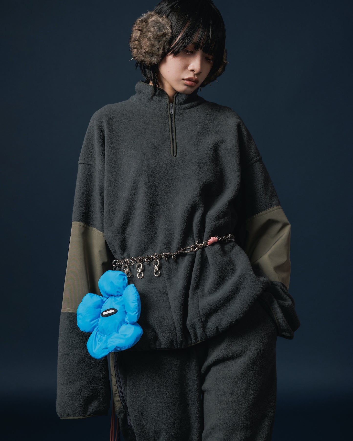 FLEECE PULLOVER TOP (GRAY)