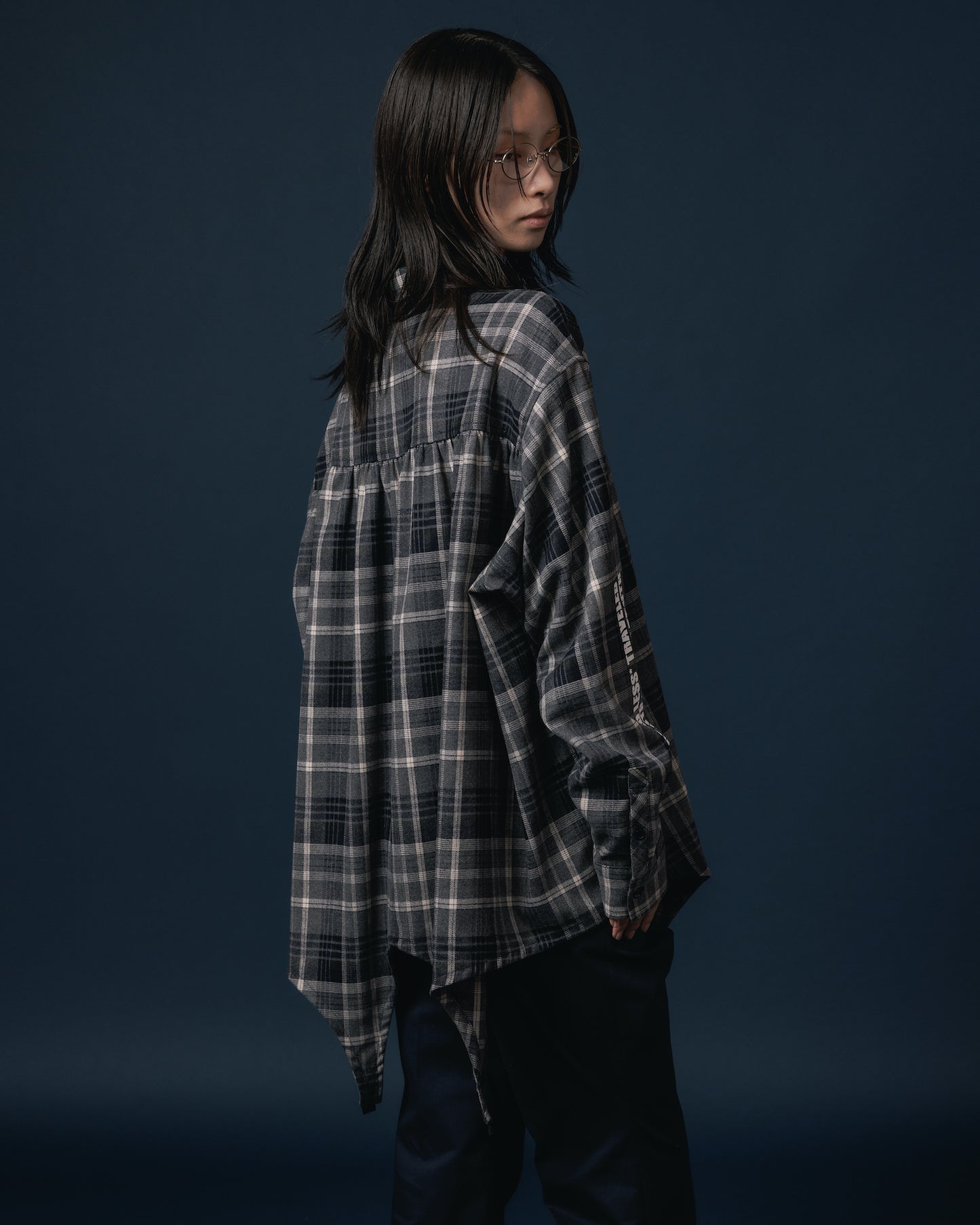 2WAY FLANNEL CHECK SHIRT (BLACK)