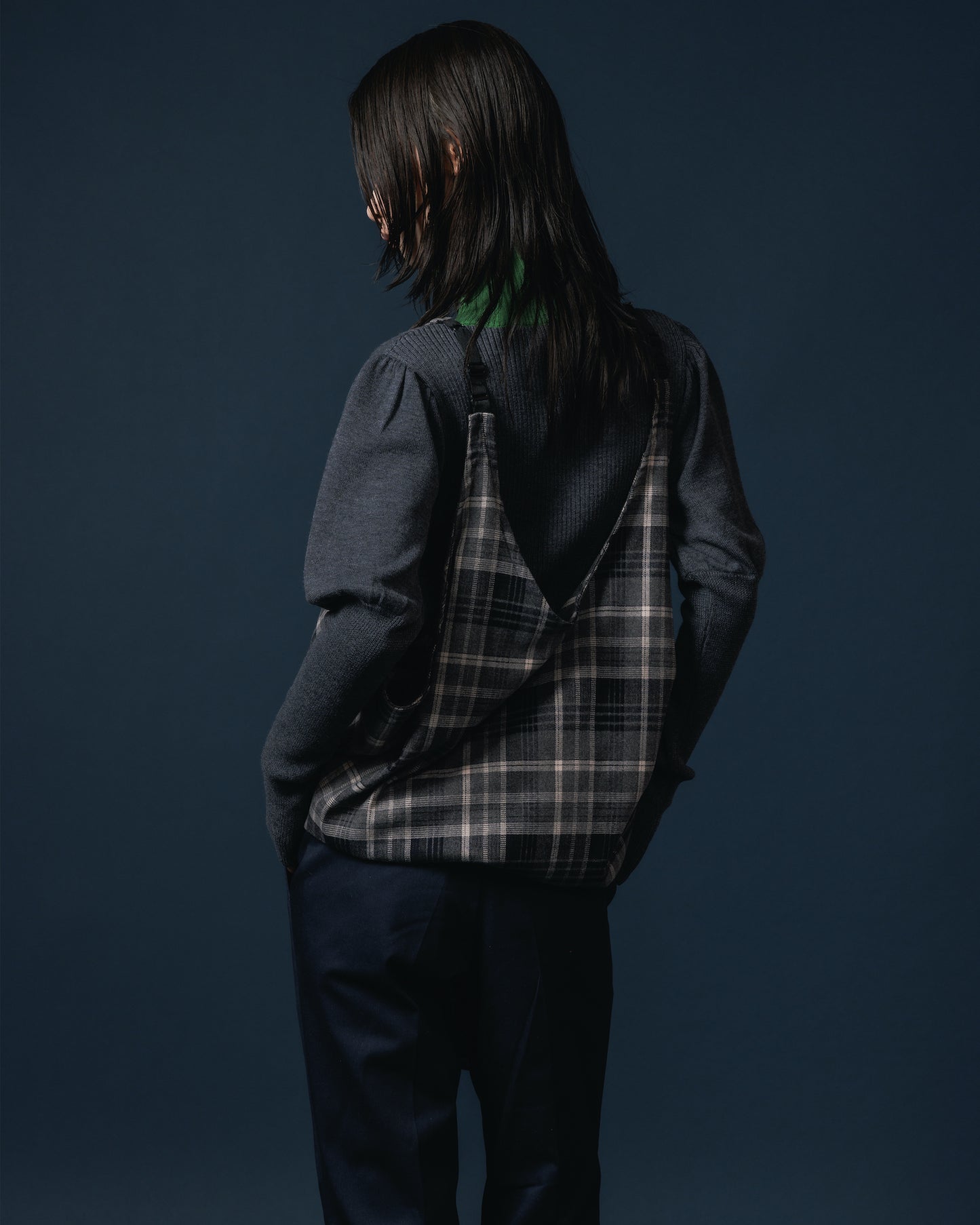 2WAY FLANNEL CHECK SHIRT (BLACK)