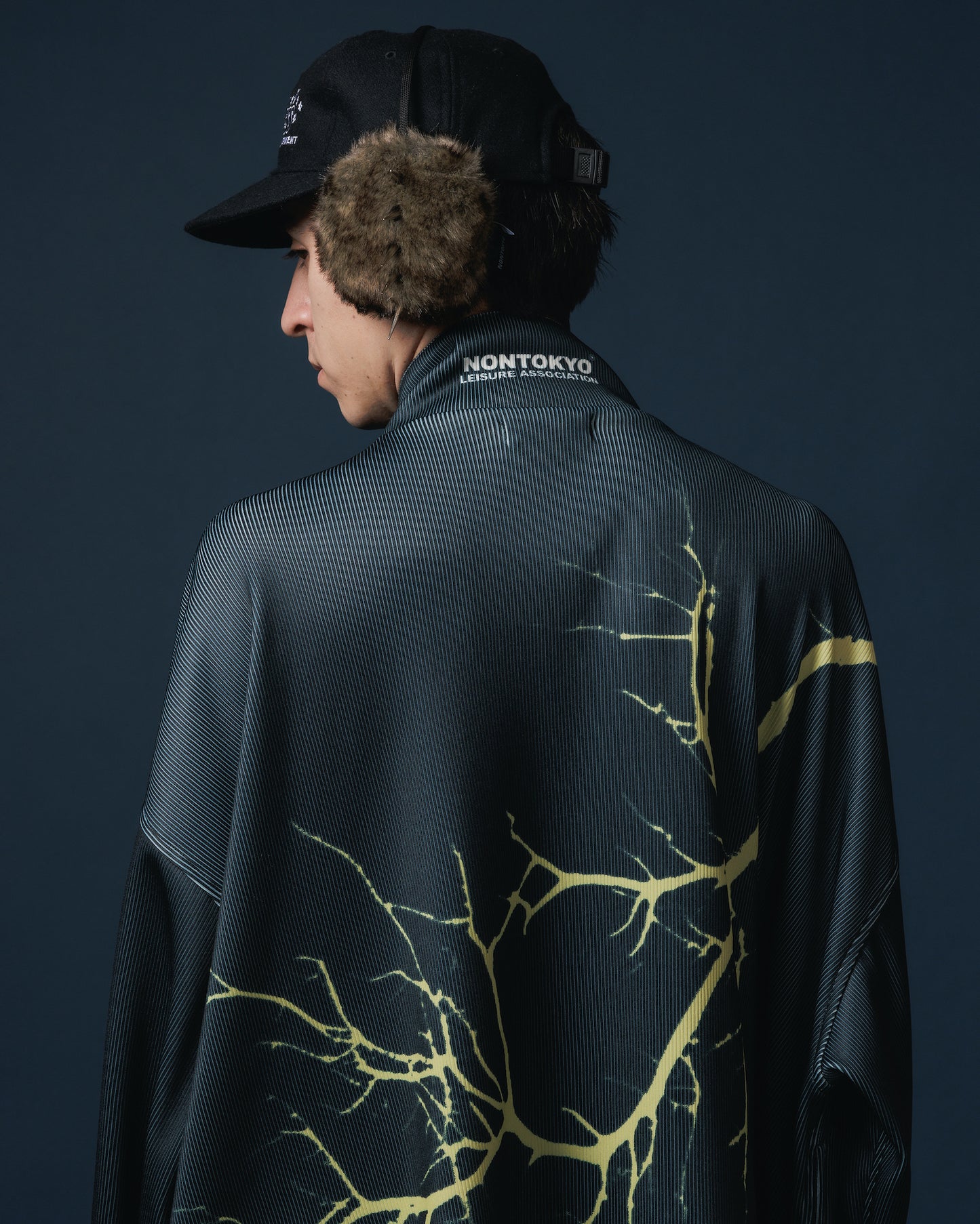 PRINT RIB ZIP-UP BLOUSON (THUNDER)