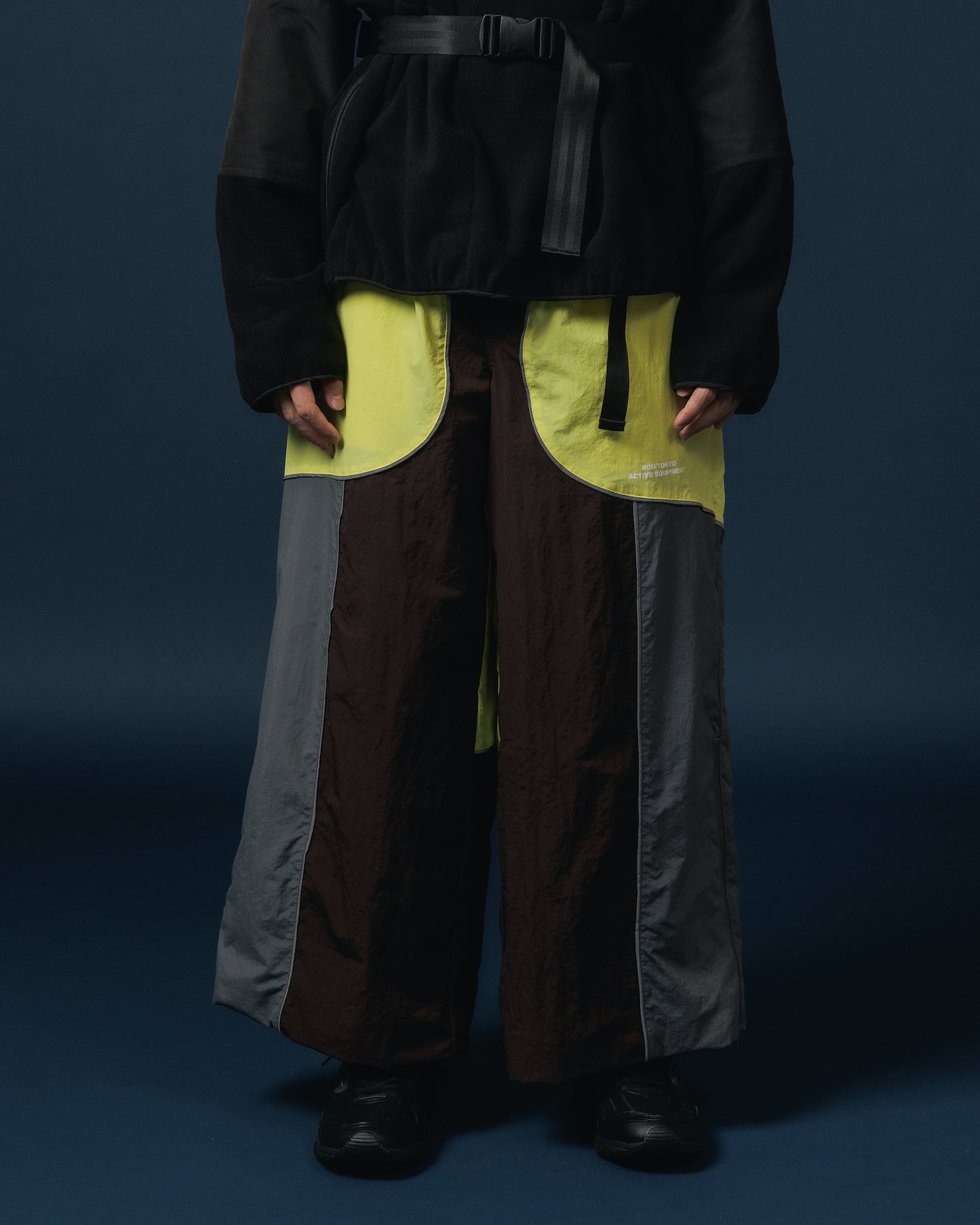 SWITCHING NYLON PANTS (BROWN x YELLOW)