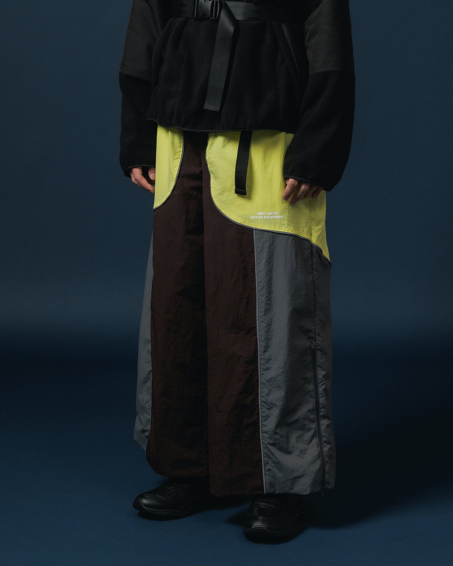 SWITCHING NYLON PANTS (BROWN x YELLOW)