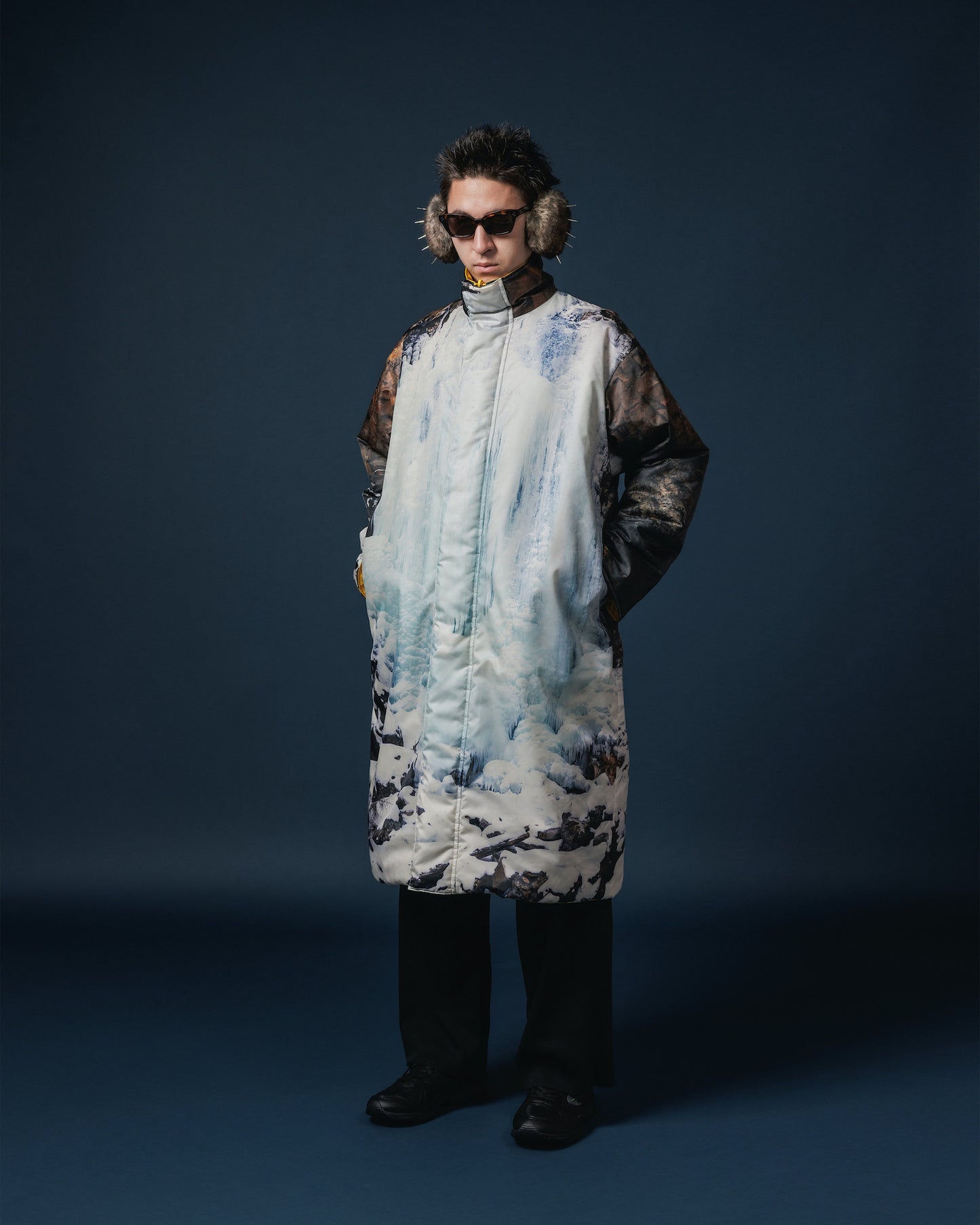 REVERSIBLE PADDING COAT (WATERFALL x YELLOW)