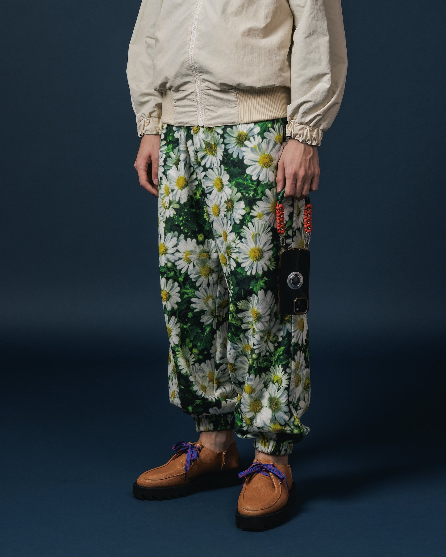 PRINT FLEECE TRUCK PANTS (FLOWER)