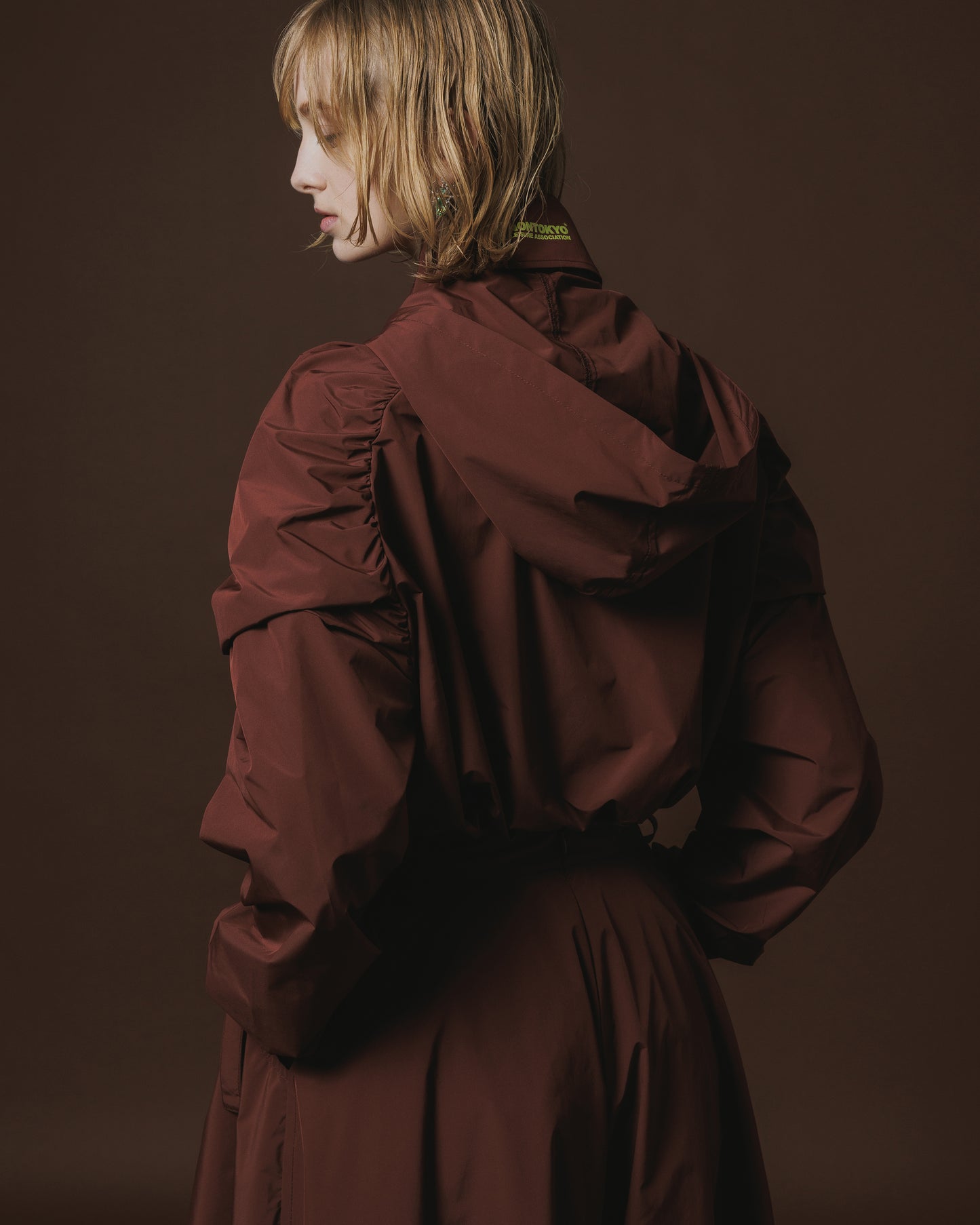 2WAY GATHER SHOULDER BLOUSON (WINE)