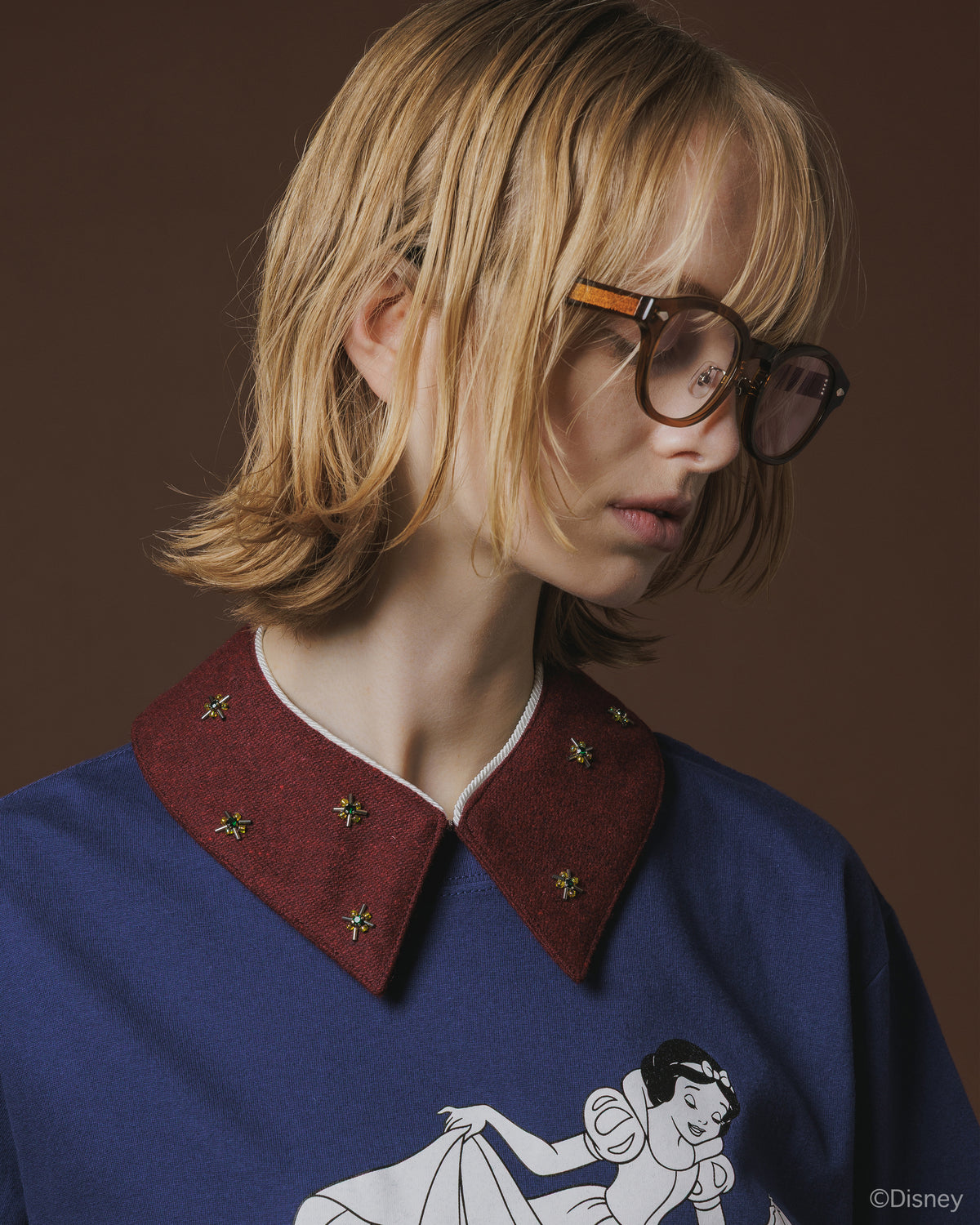 BIJOU WOOL DETACHABLE COLLAR (WINE)