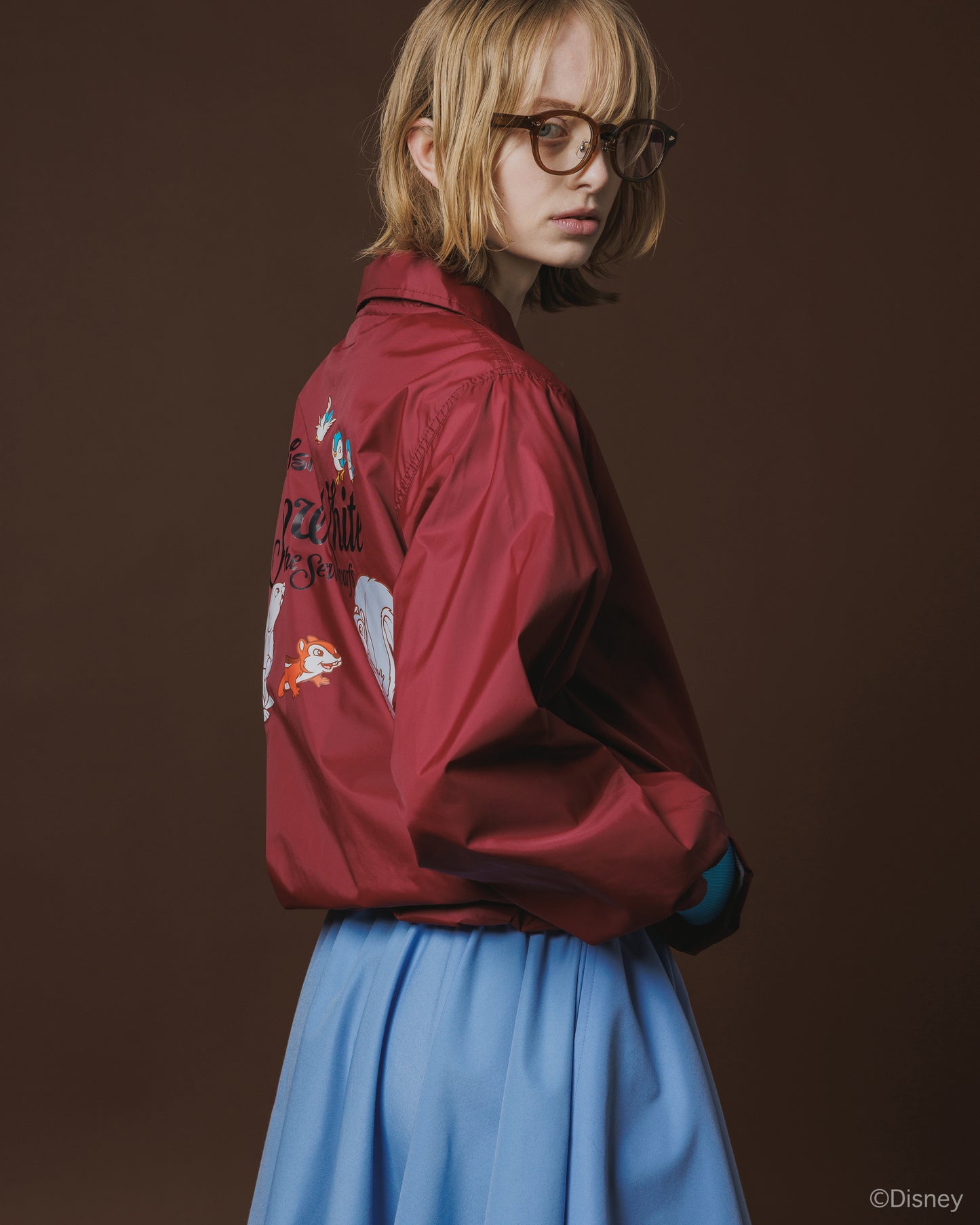 【Disney collection】PRINT COACH JACKET / ANIMALS (WINE)