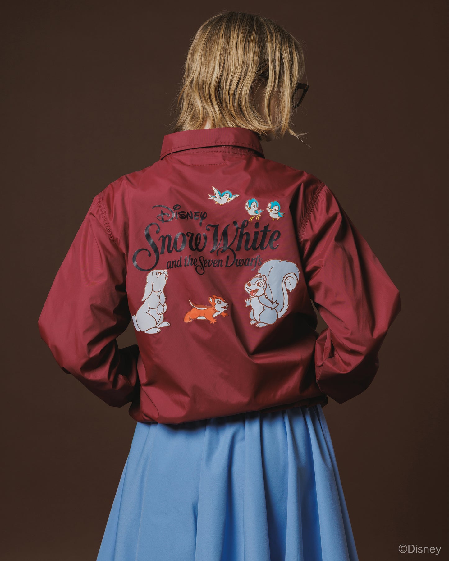 【Disney collection】PRINT COACH JACKET / ANIMALS (WINE)
