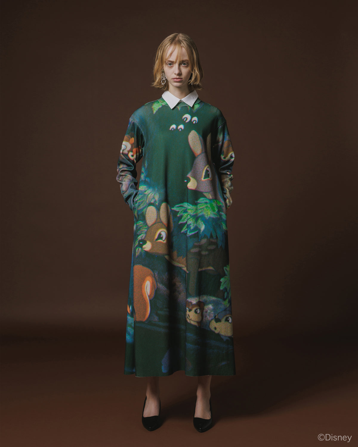 【Disney collection】PRINT RIB L/S ONE-PIECE / SNOW WHITE