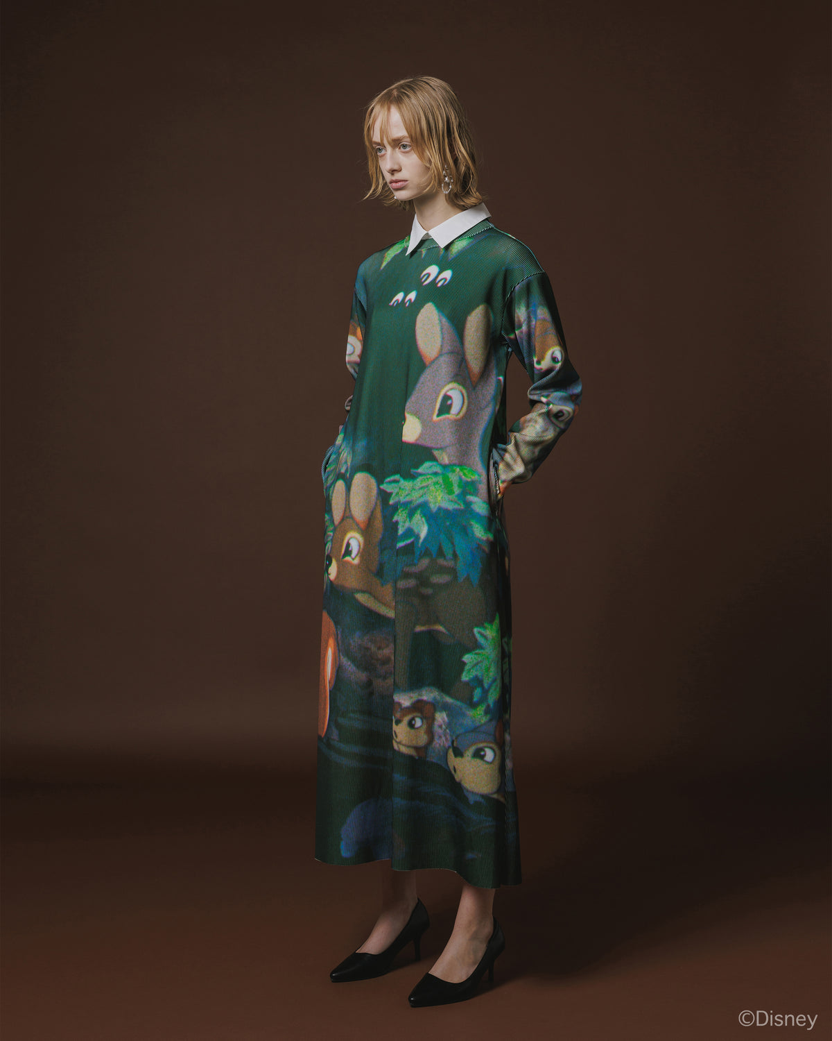 【Disney collection】PRINT RIB L/S ONE-PIECE / SNOW WHITE