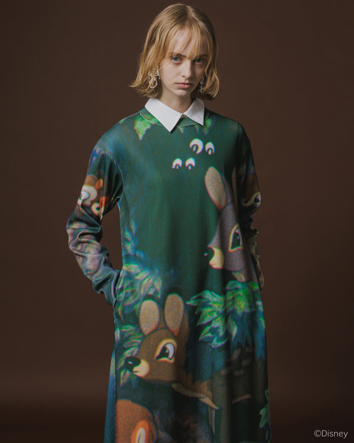 【Disney collection】PRINT RIB L/S ONE-PIECE / SNOW WHITE