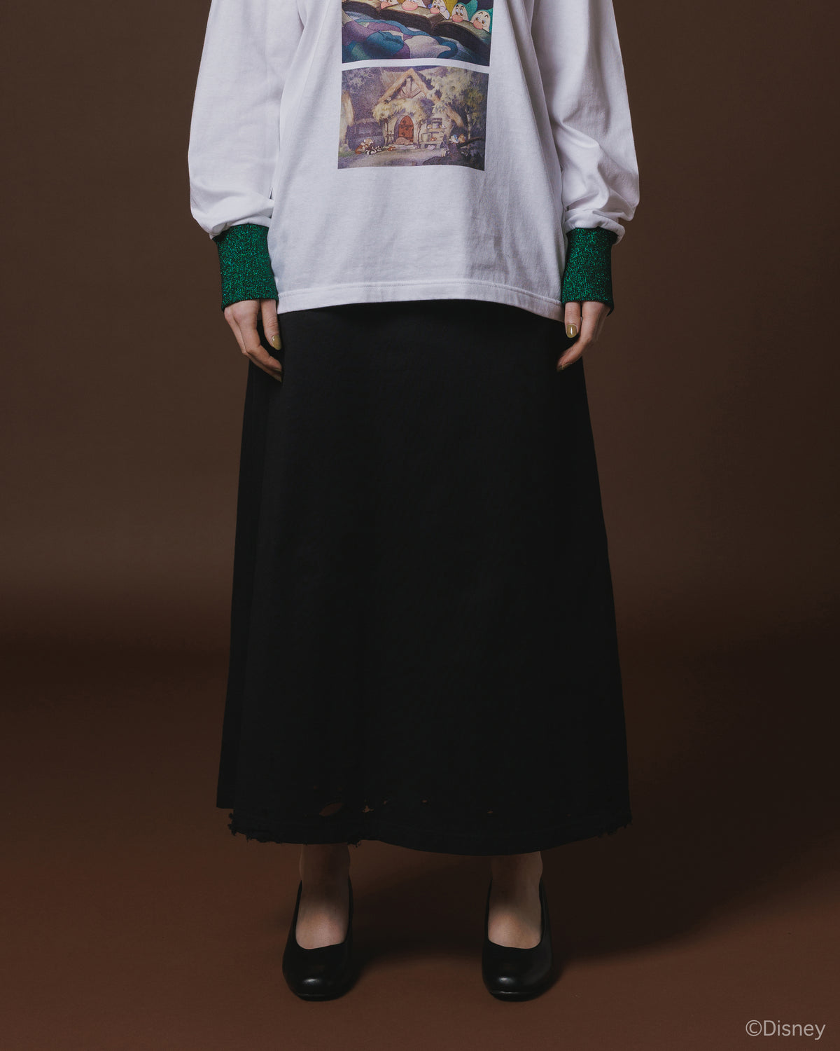 CRASH LONG SKIRT (BLACK)