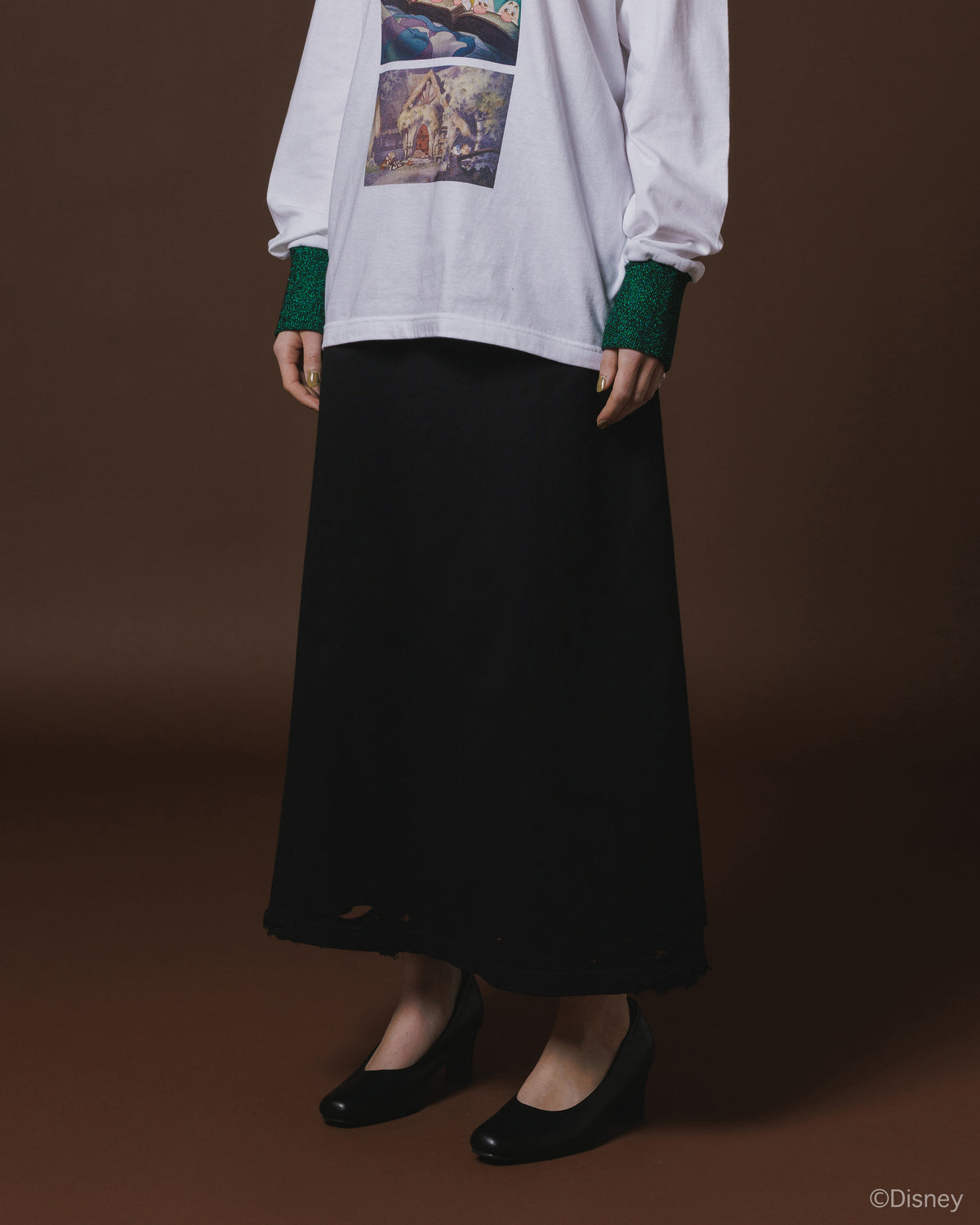 CRASH LONG SKIRT (BLACK)