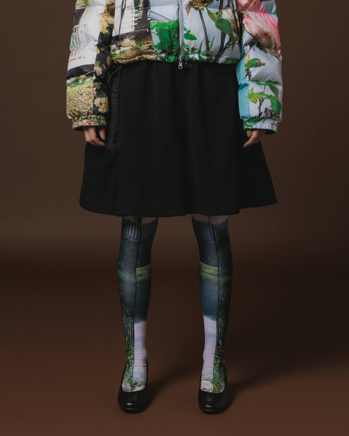 FLEECE MINI CARGO SKIRT (BLACK)