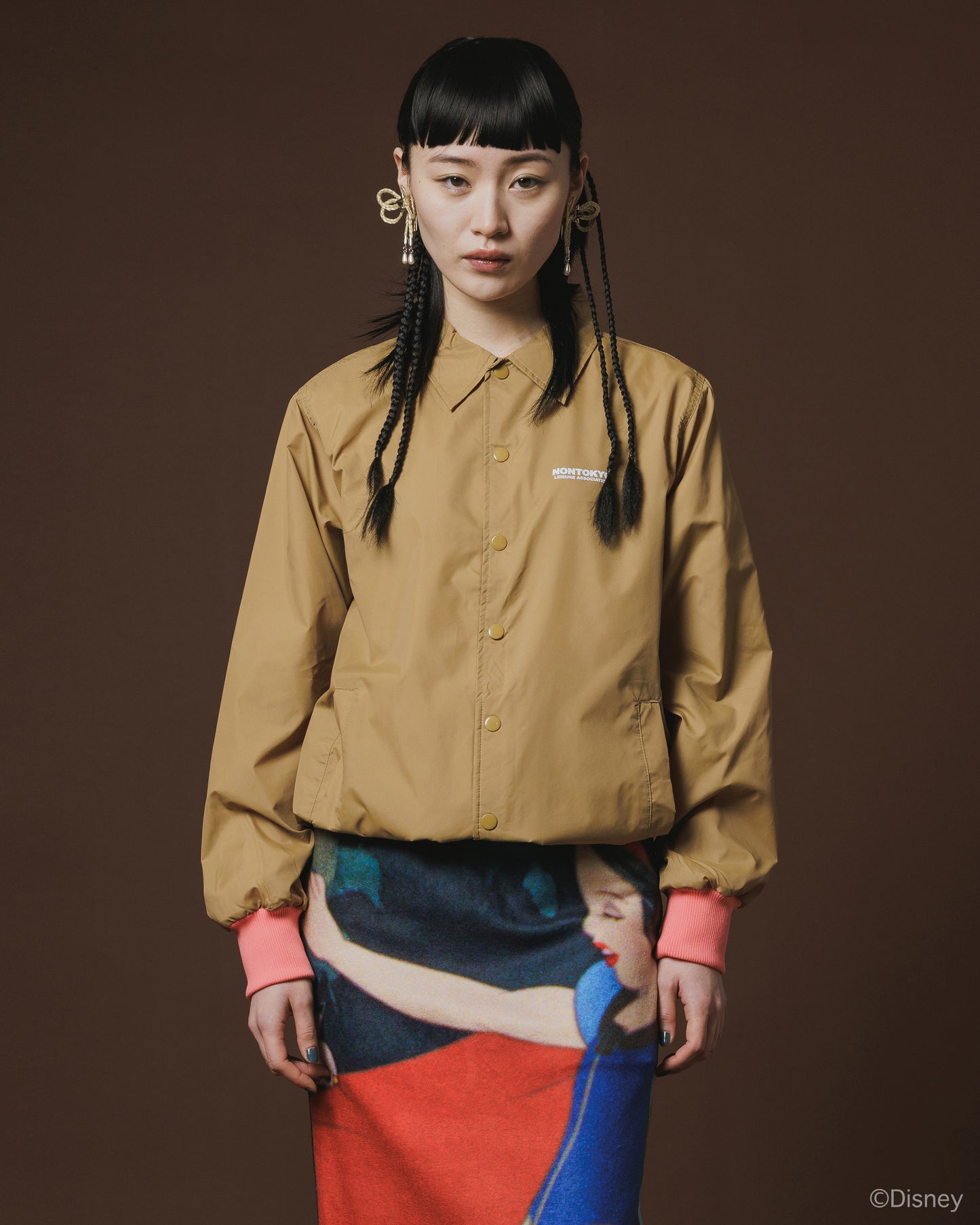 【Disney collection】PRINT COACH JACKET / OLD HAG (MUSTARD)