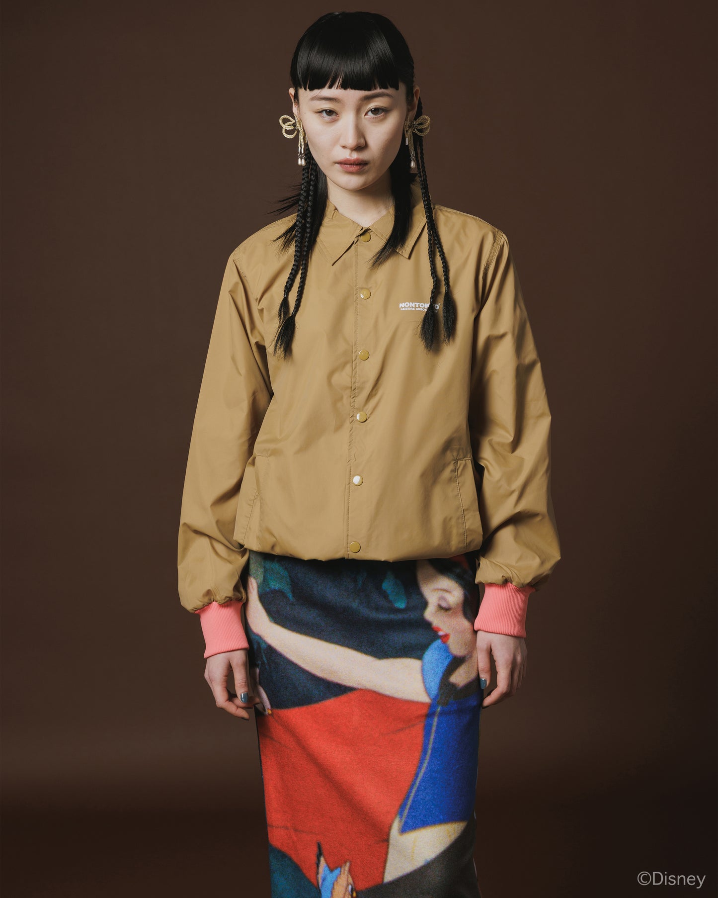 【Disney collection】PRINT COACH JACKET / OLD HAG (MUSTARD)
