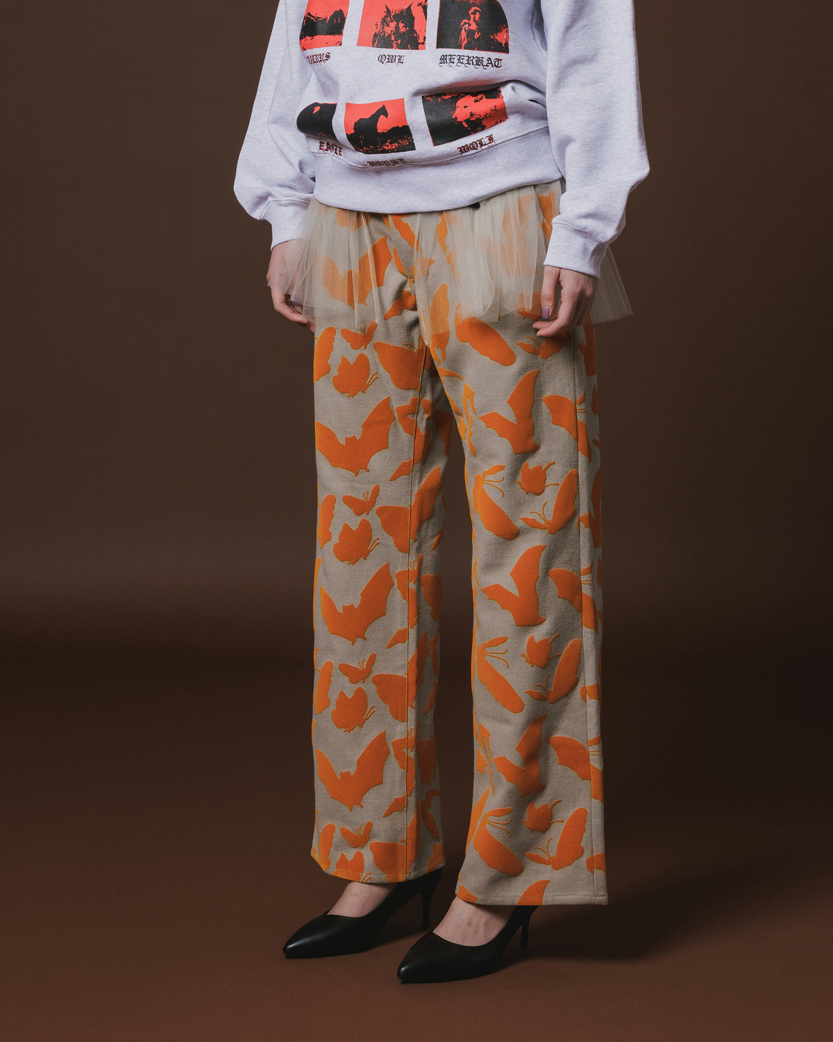 ADJUSTER FLOCKY PANTS (BEIGE x ORANGE)