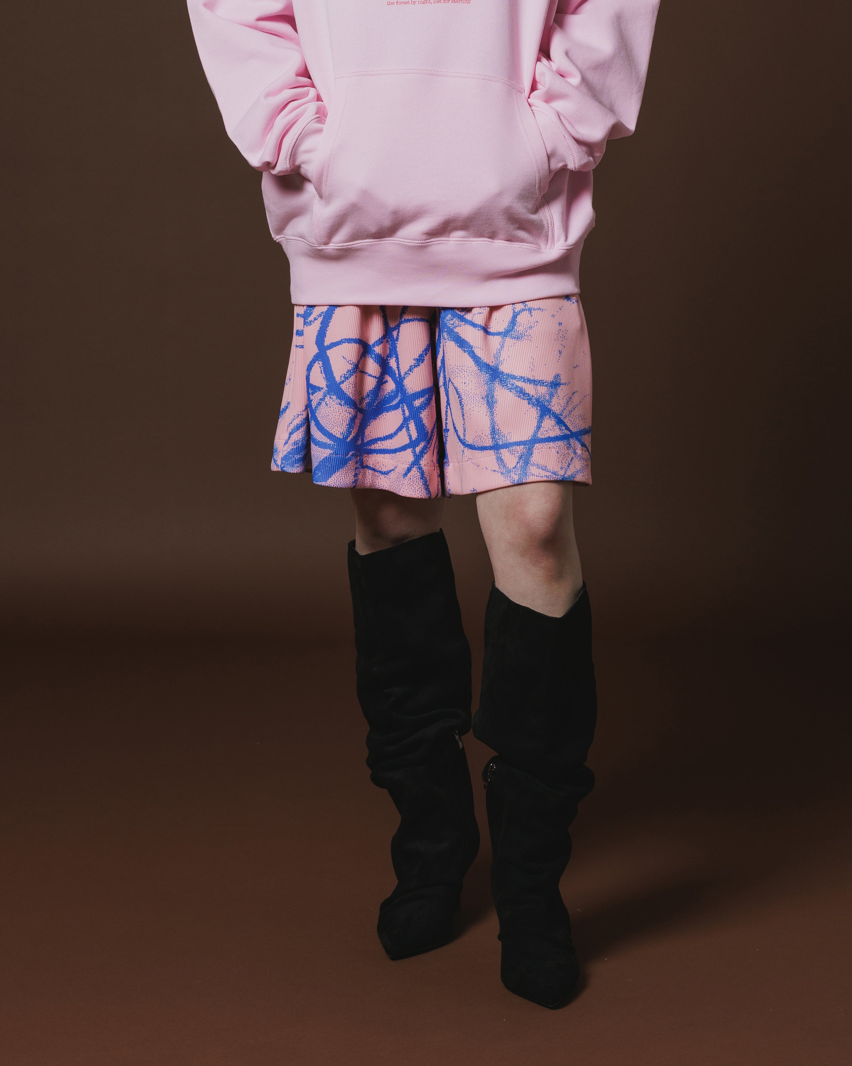 PRINT RIB WIDE SHORTS (PINK) – NONTOKYO
