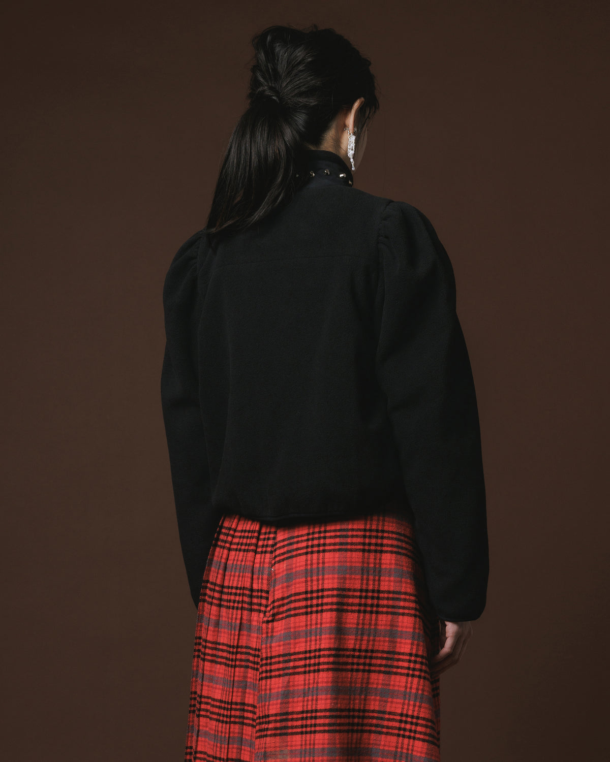 FLEECE STUDS JACKET (BLACK)