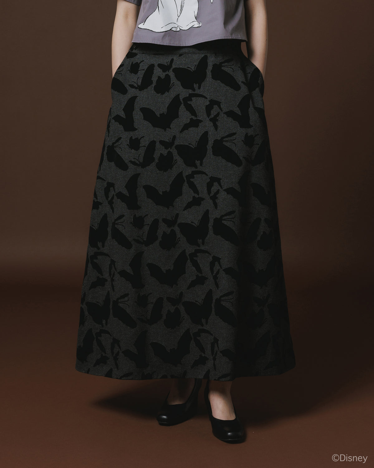 ADJUSTER FLOCKY SKIRT (GRAY x BLACK)