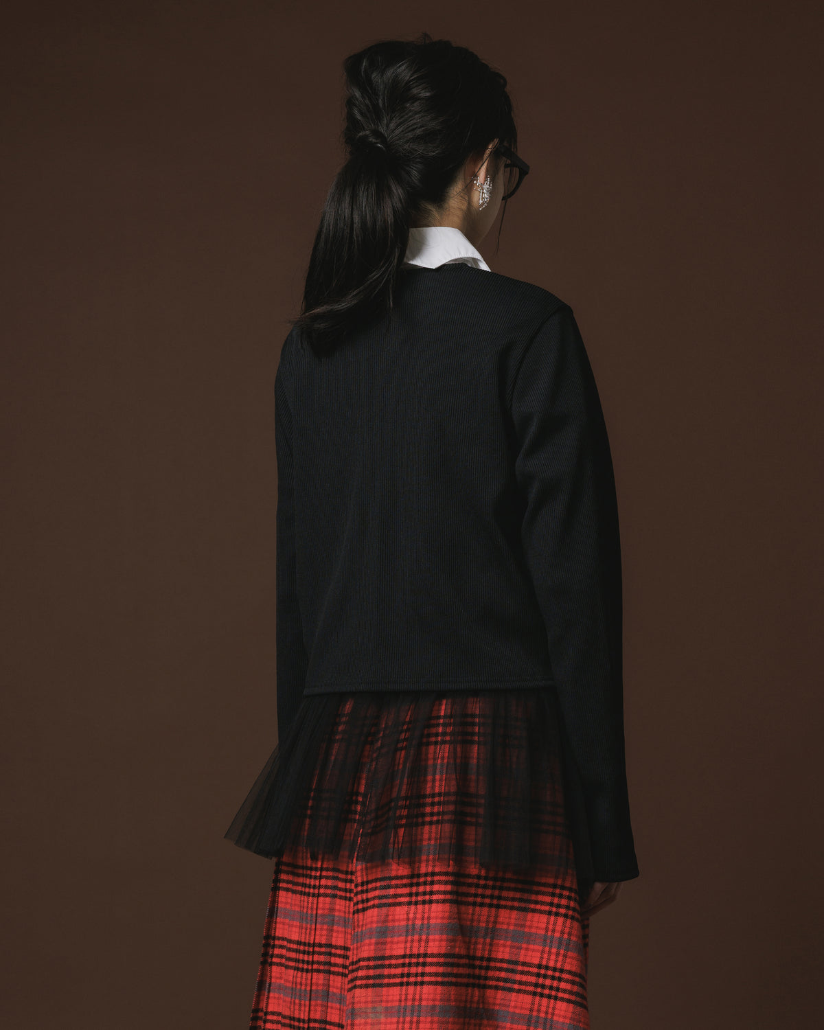 CRASH GATHER CARDIGAN (BLACK)