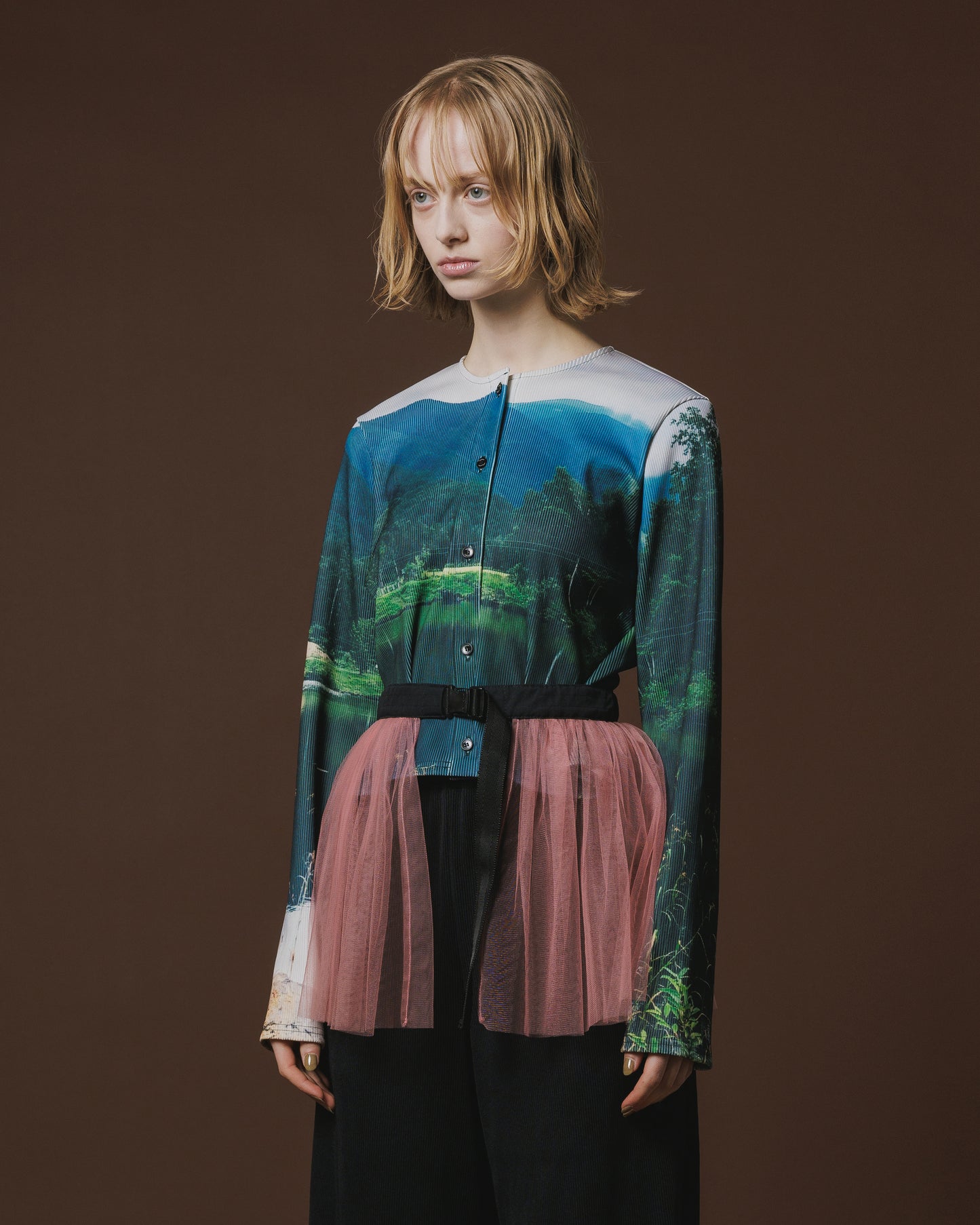 RIB COMPACT CARDIGAN (LAKE)