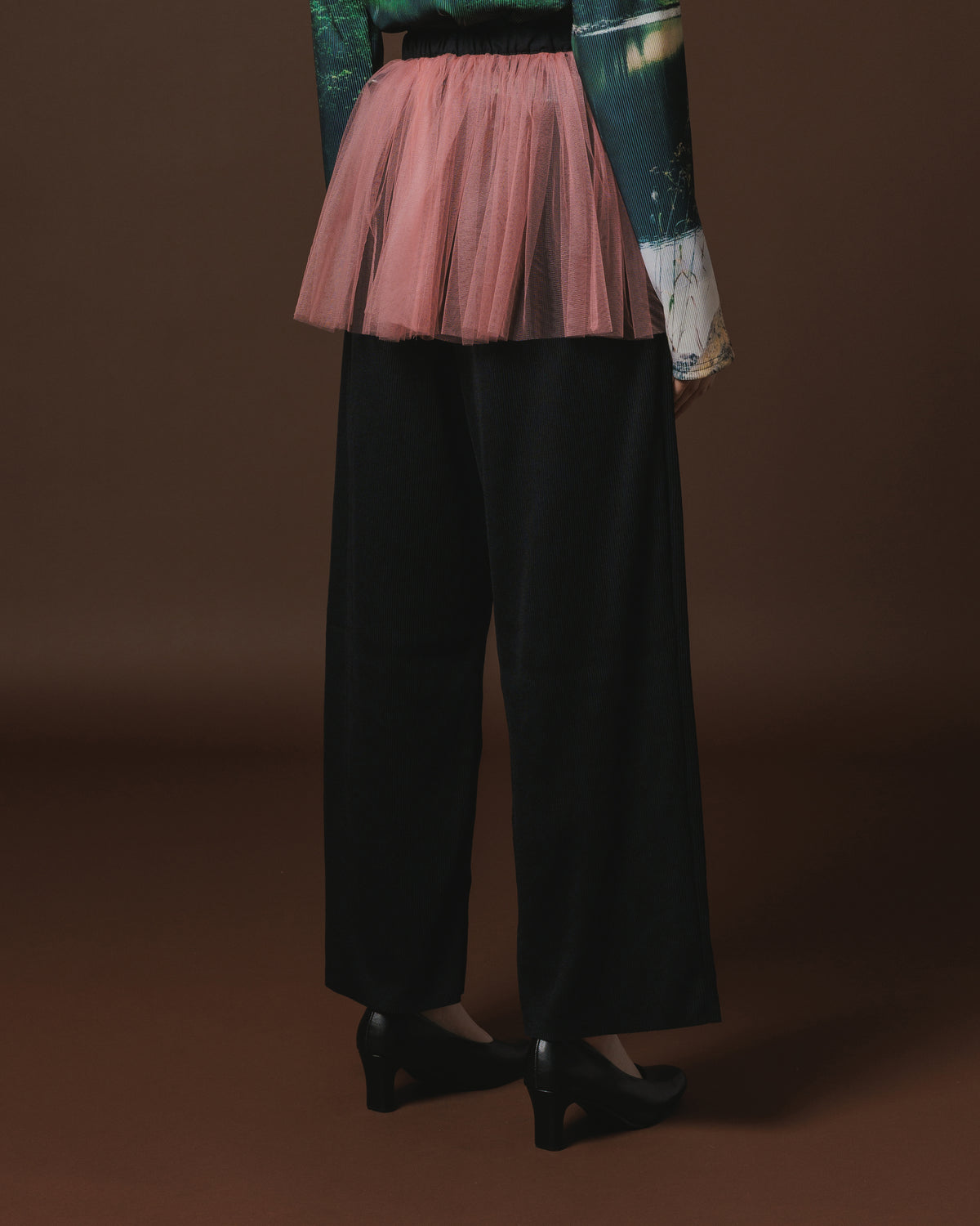 RIB WIDE PANTS (BLACK)