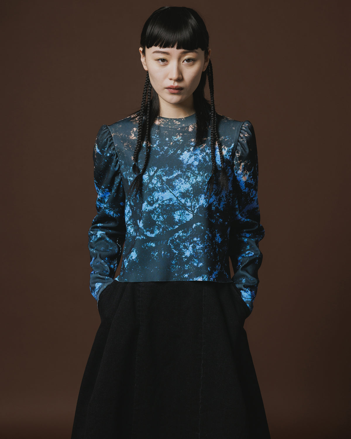 PRINT RIB PUFF SLEEVE C/S (BRANCH)
