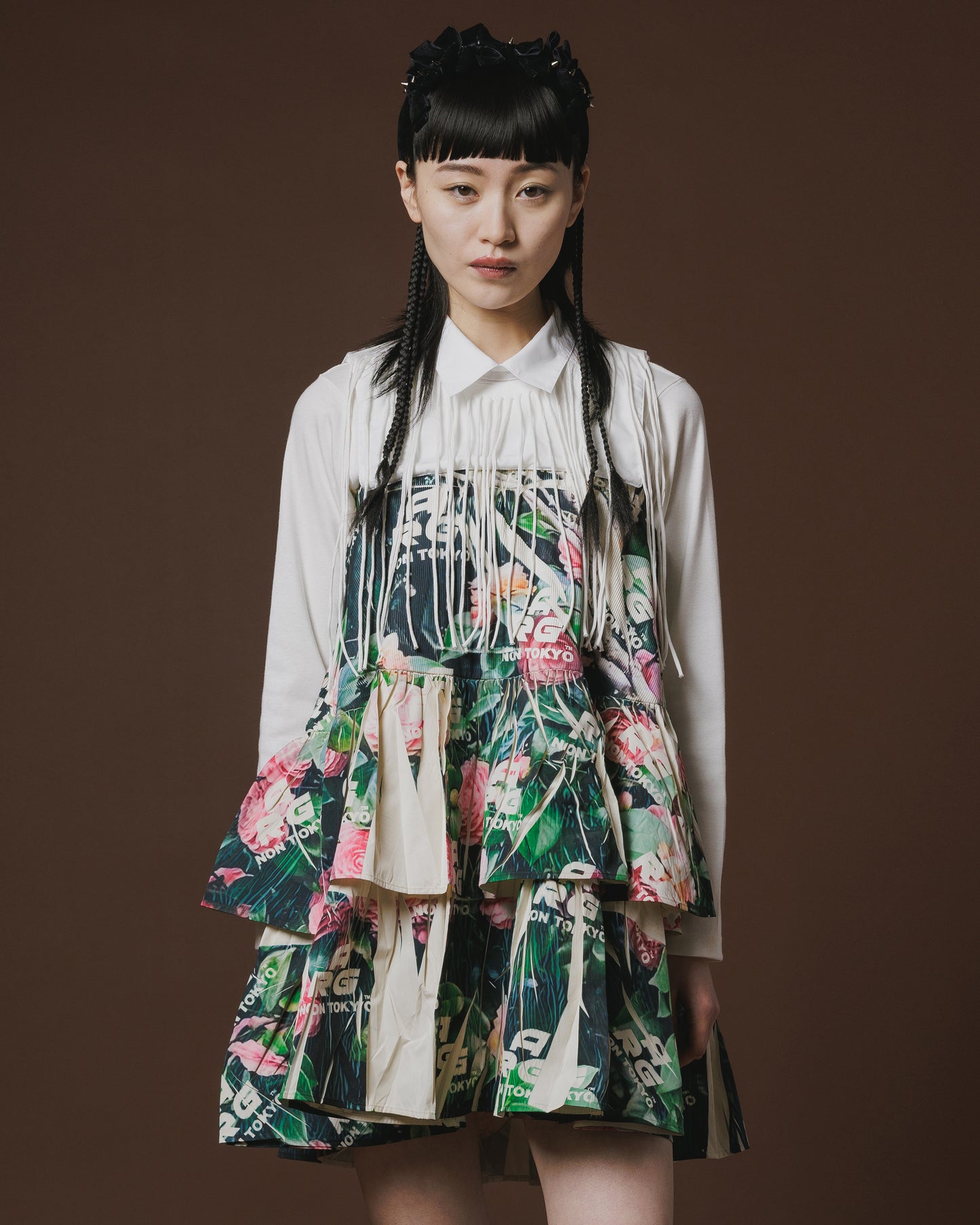 DIRECT PRINT RIB GATHER SKIRT (ARG ROSE)