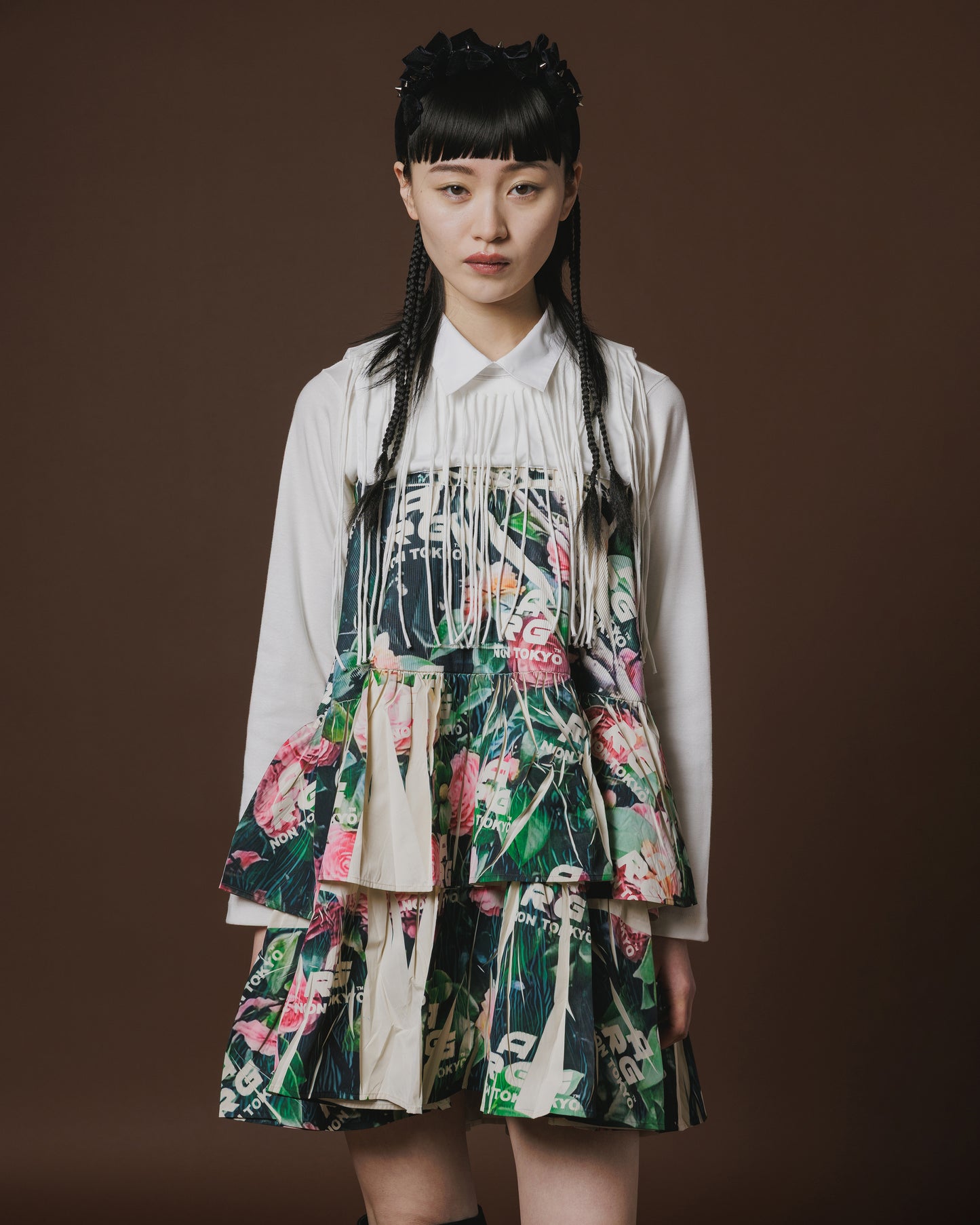 DIRECT PRINT RIB GATHER SKIRT (ARG ROSE)